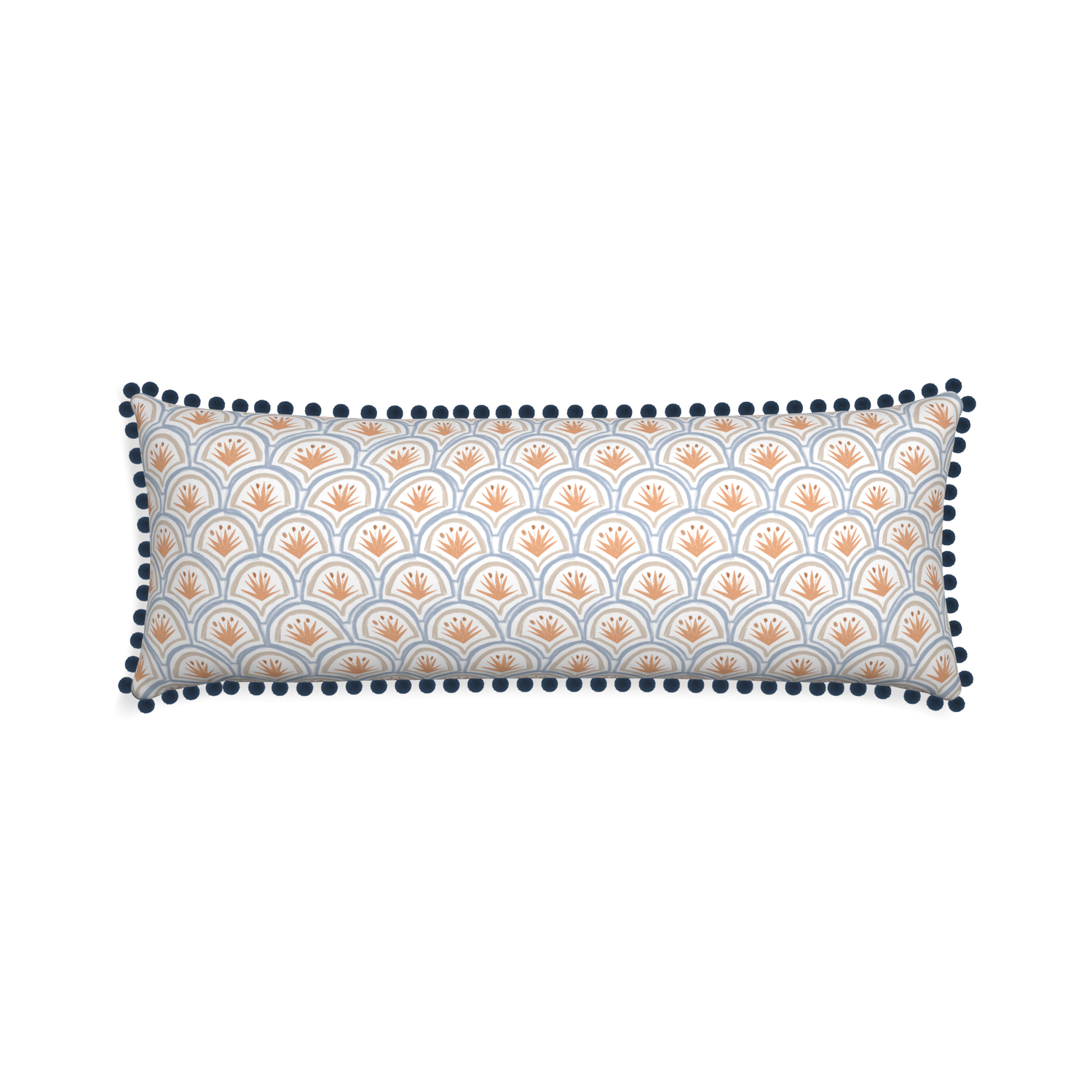 Xl-lumbar thatcher apricot custom art deco palm patternpillow with c on white background