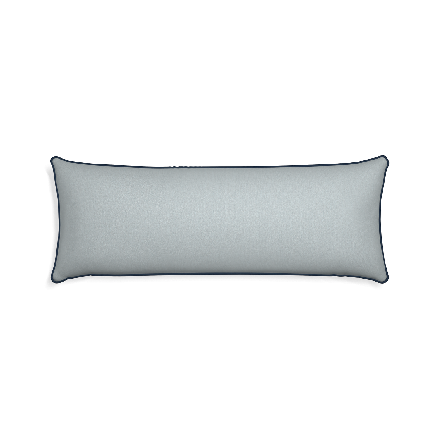 Xl-lumbar sea custom grey bluepillow with c piping on white background