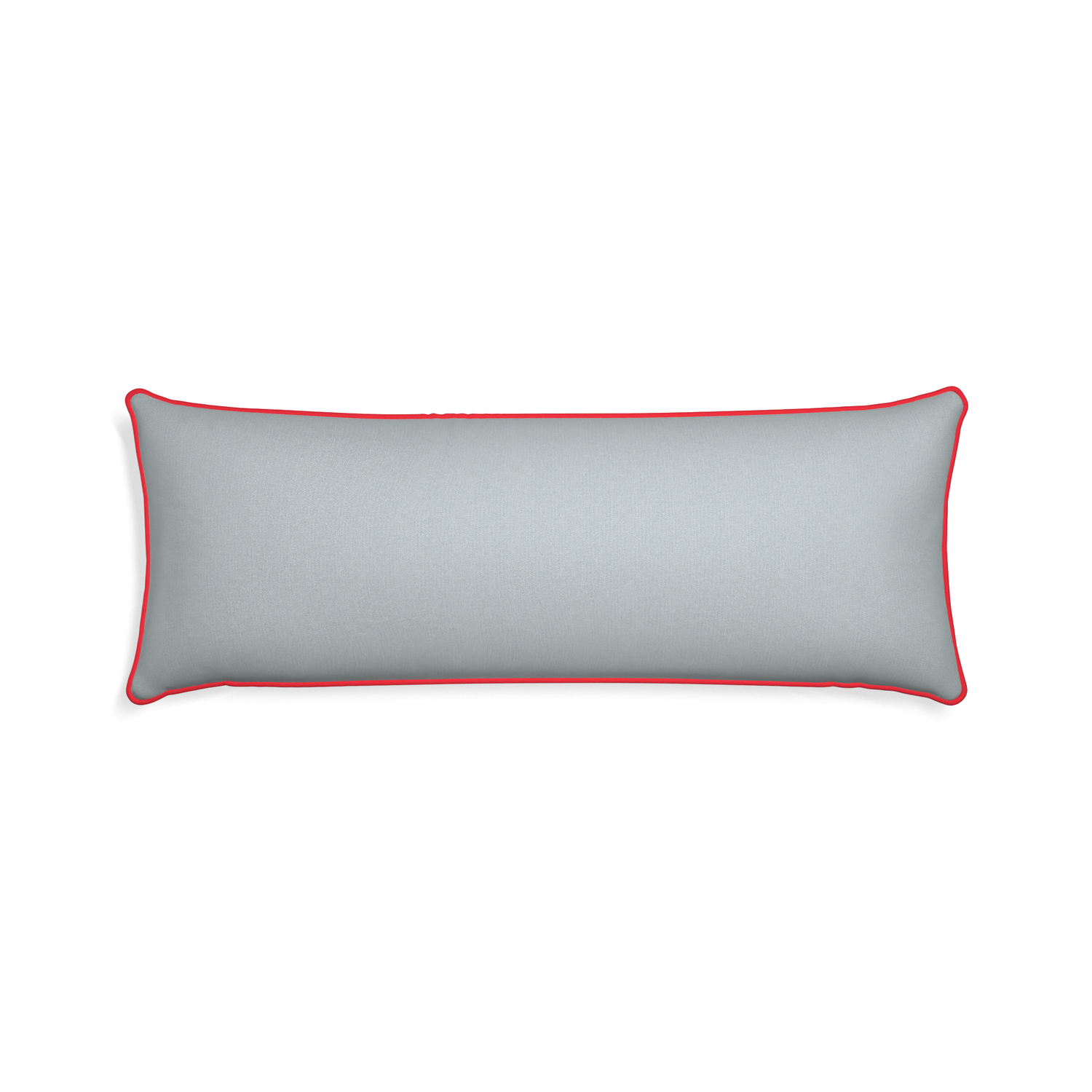 Xl-lumbar sea custom grey bluepillow with cherry piping on white background