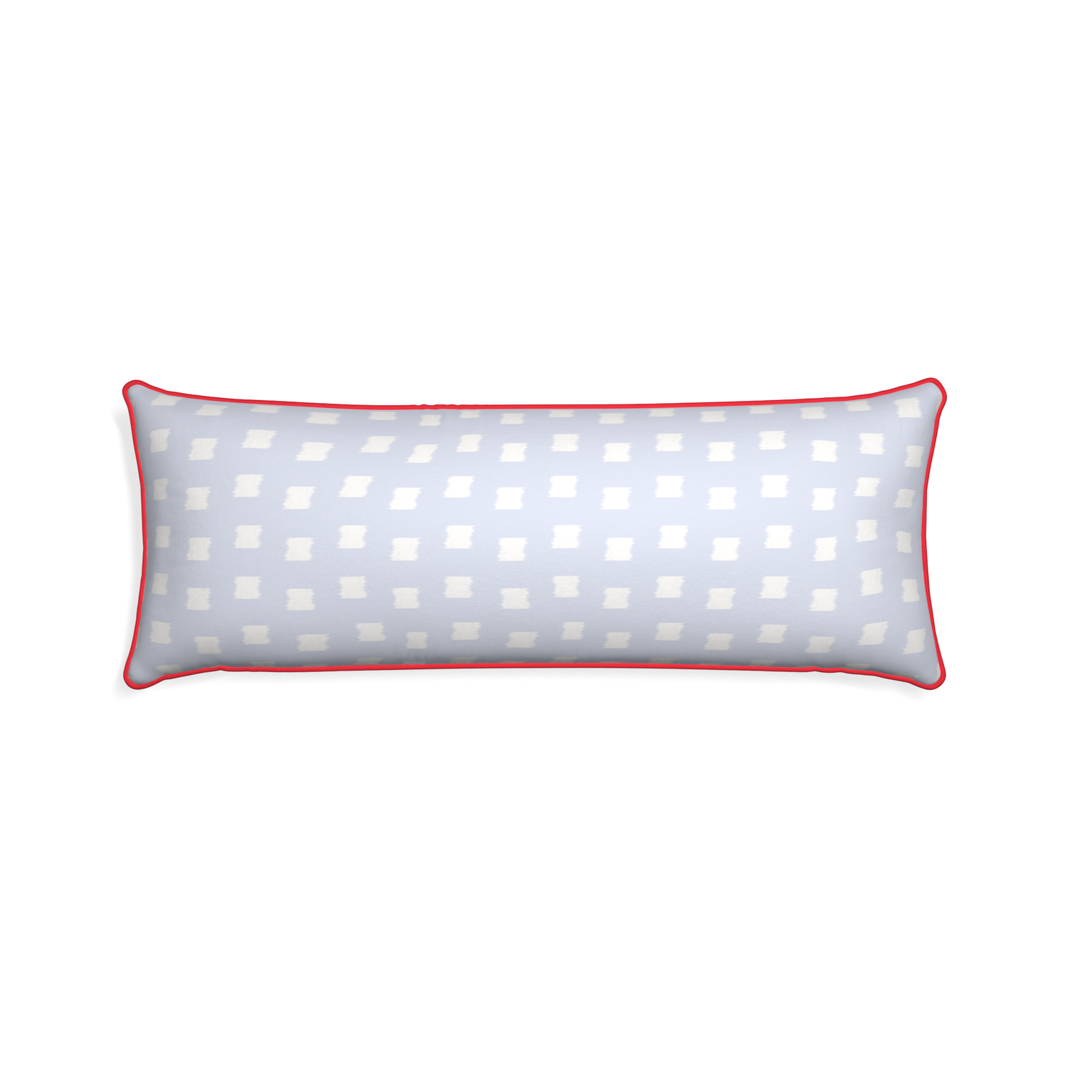 Xl-lumbar denton custom sky blue patternpillow with cherry piping on white background