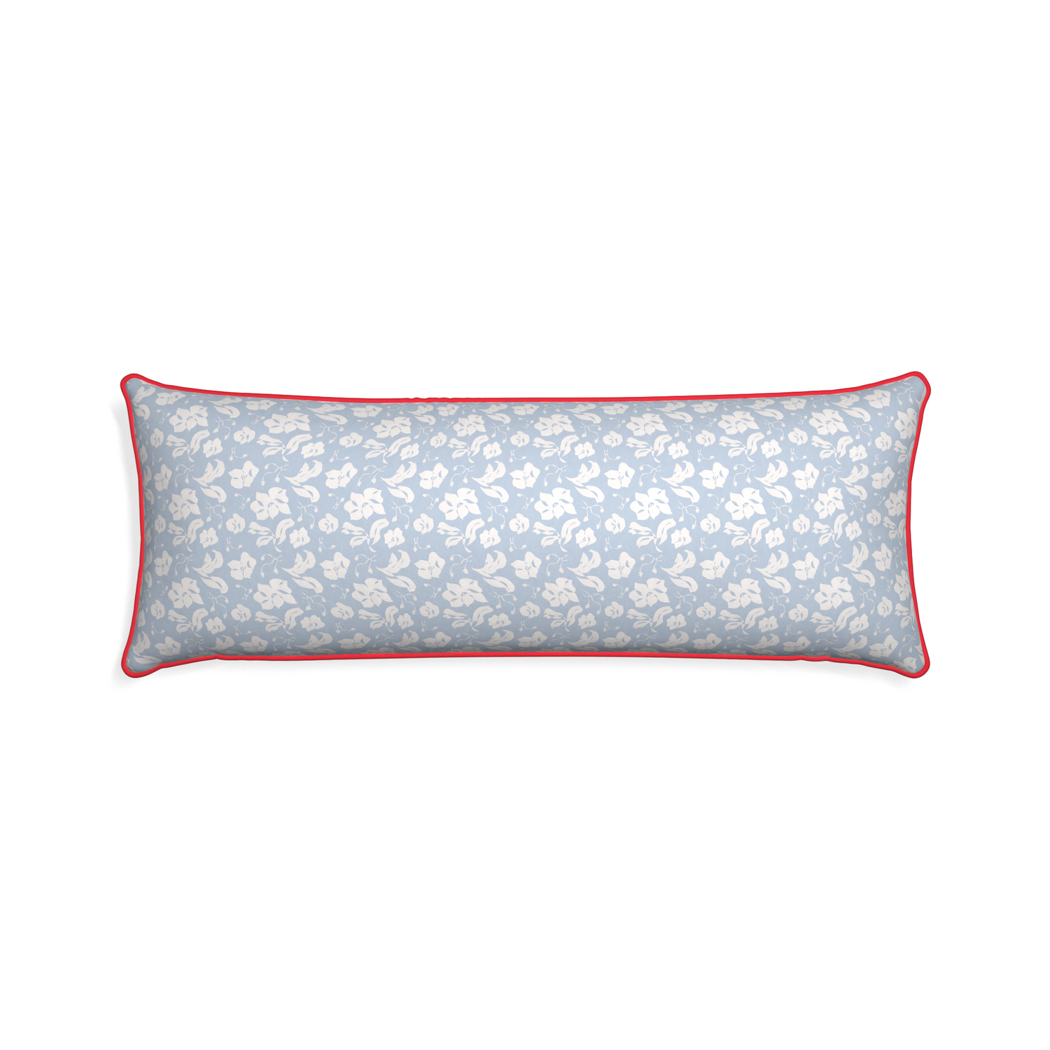 Xl-lumbar georgia custom pillow with cherry piping on white background