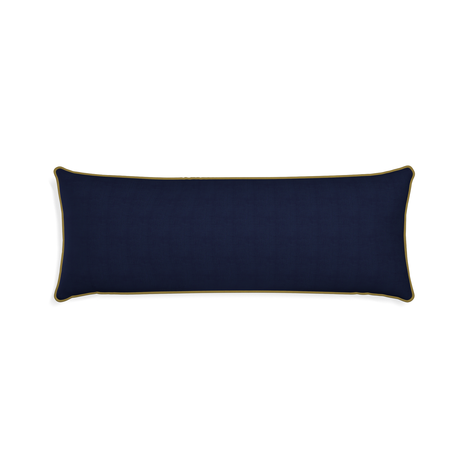 Xl-lumbar midnight custom navy bluepillow with c piping on white background