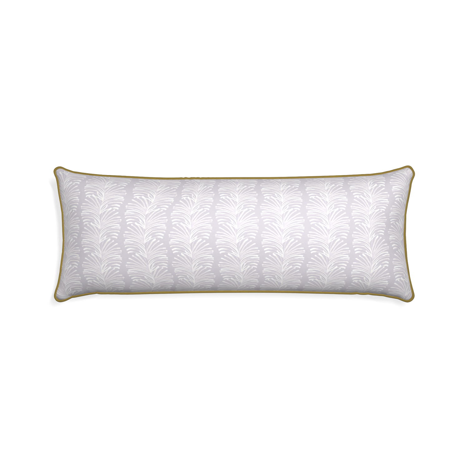 Xl-lumbar emma lavender custom lavender botanical stripepillow with c piping on white background