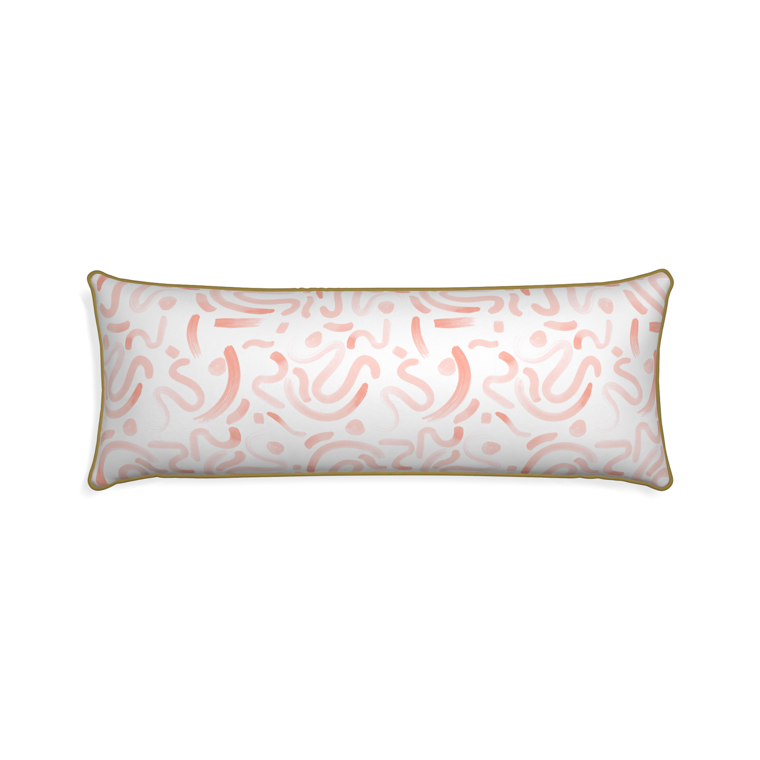 Xl-lumbar hockney pink custom pink graphicpillow with c piping on white background