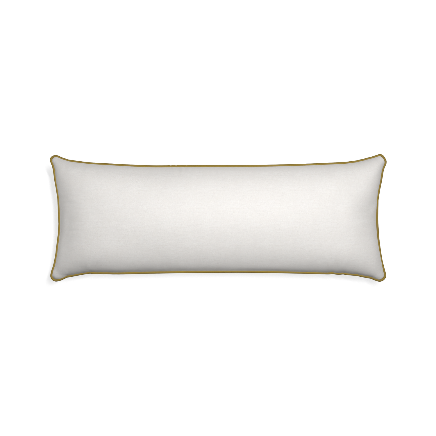 Xl-lumbar flour custom natural whitepillow with c piping on white background