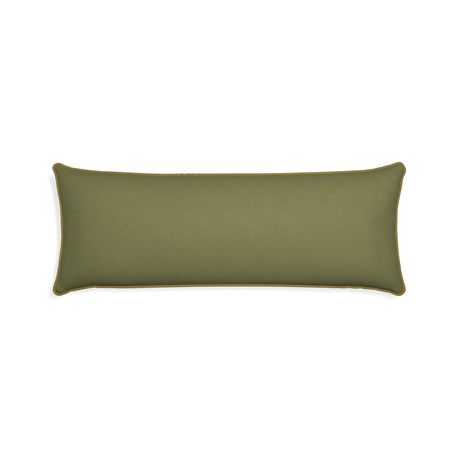 Xl-lumbar moss custom moss greenpillow with c piping on white background