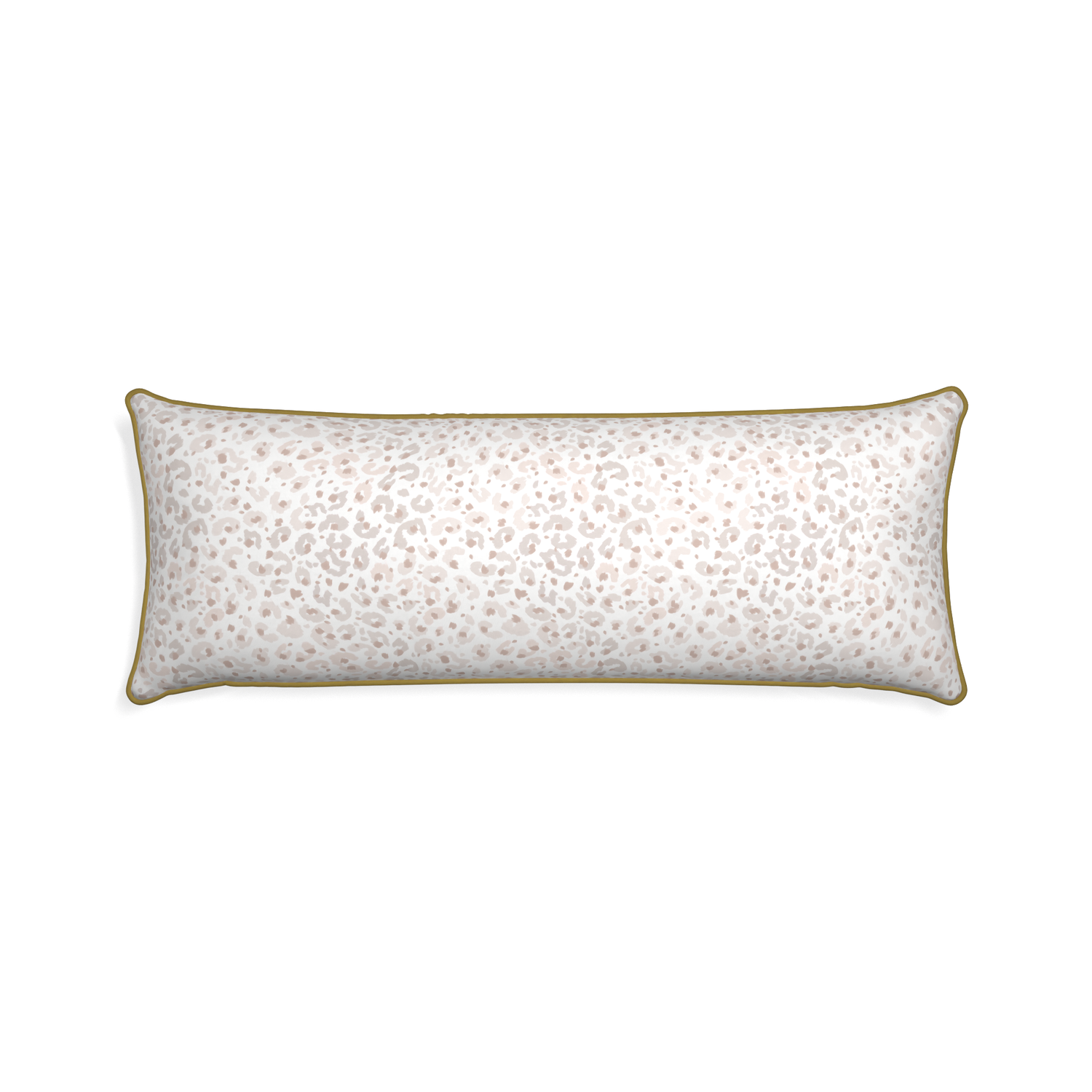 Xl-lumbar rosie custom beige animal printpillow with c piping on white background
