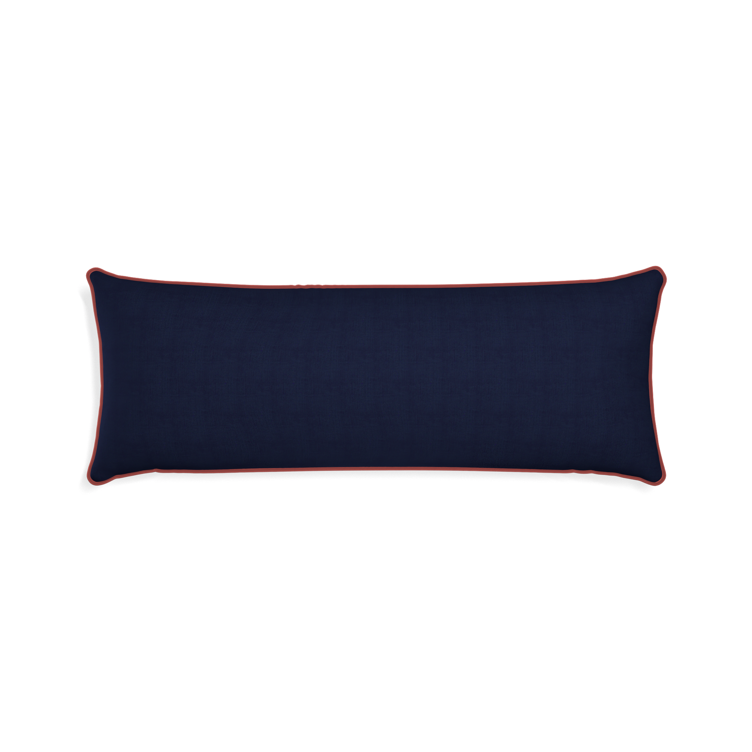 Xl-lumbar midnight custom pillow with c piping on white background