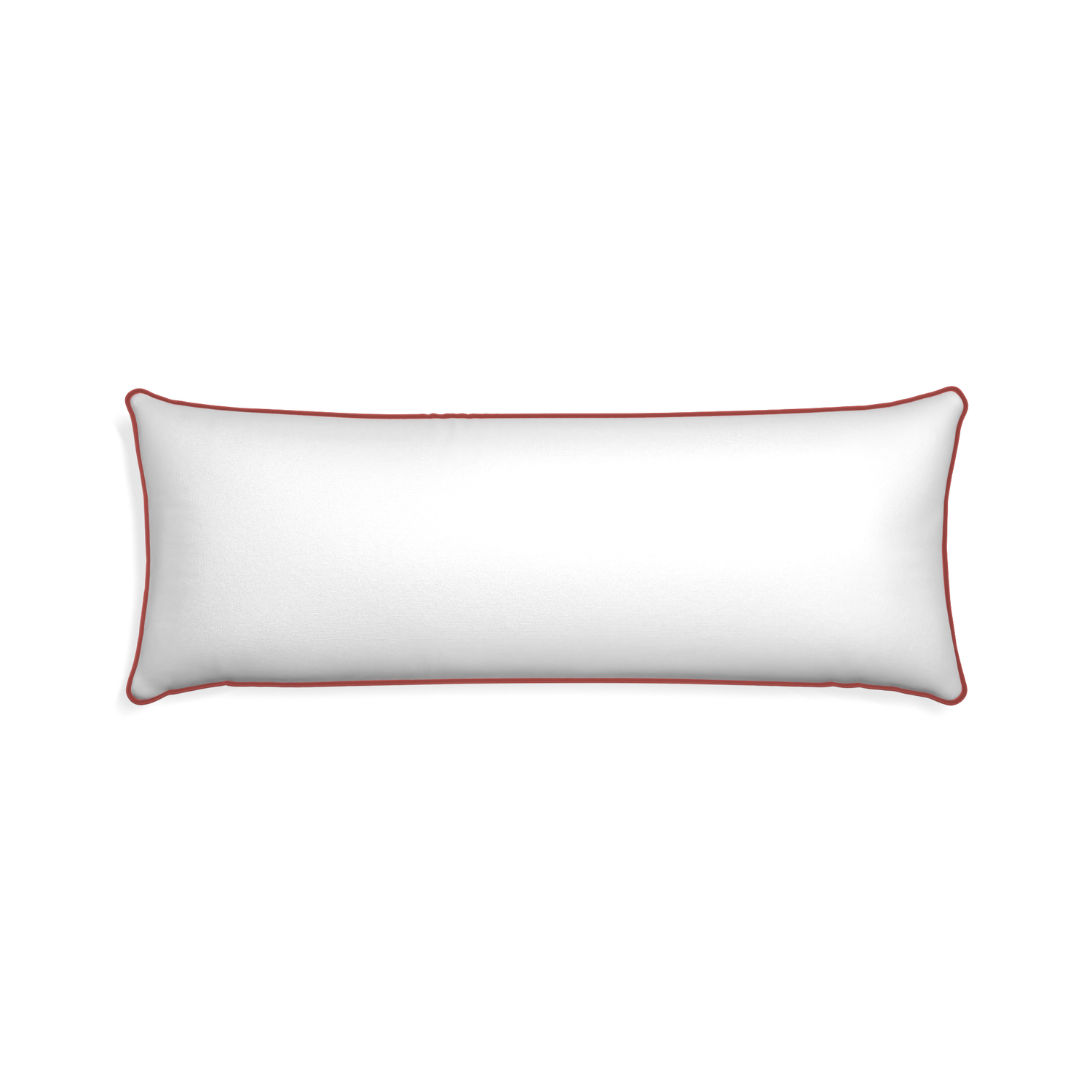 Xl-lumbar snow custom white cottonpillow with c piping on white background