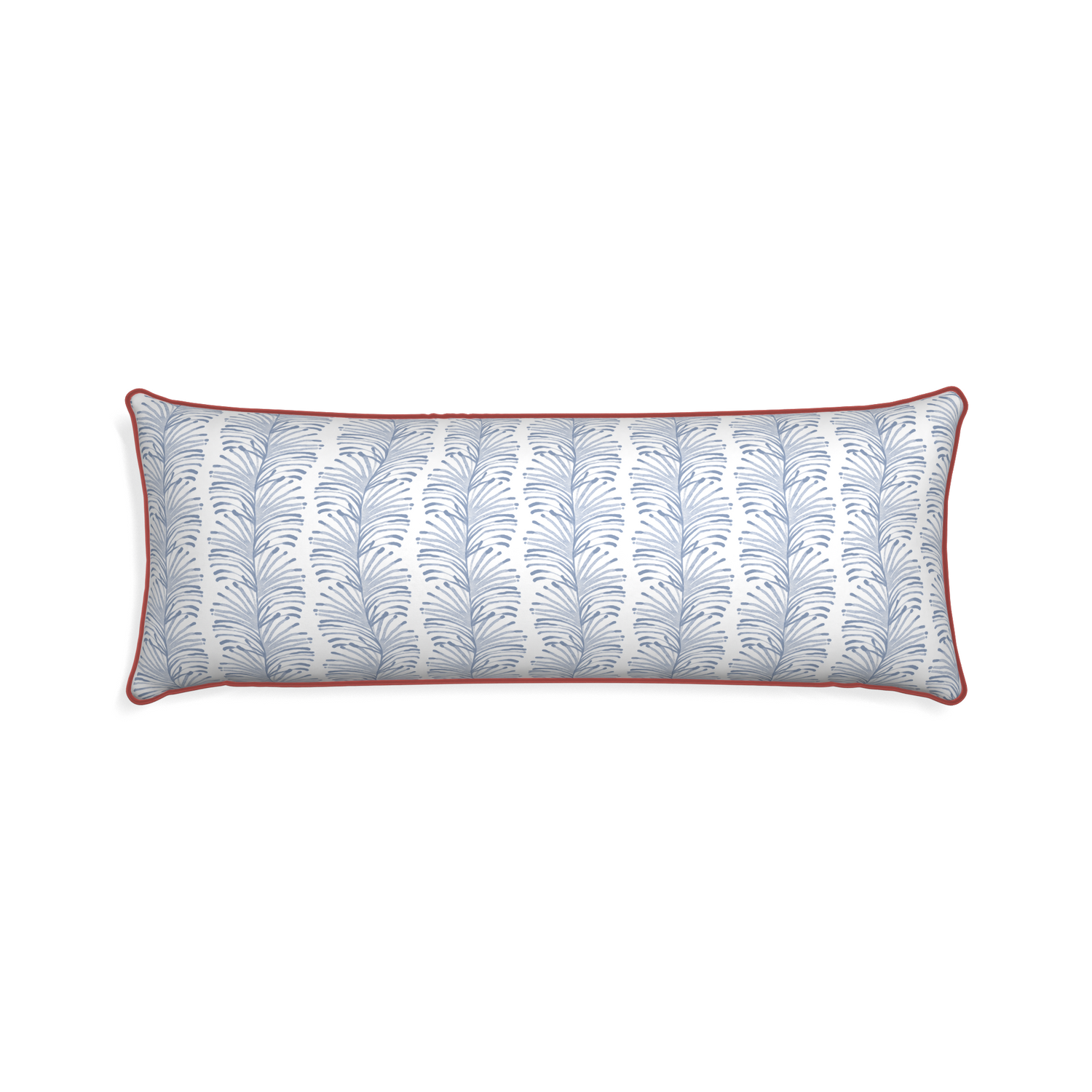 Xl-lumbar emma sky custom pillow with c piping on white background