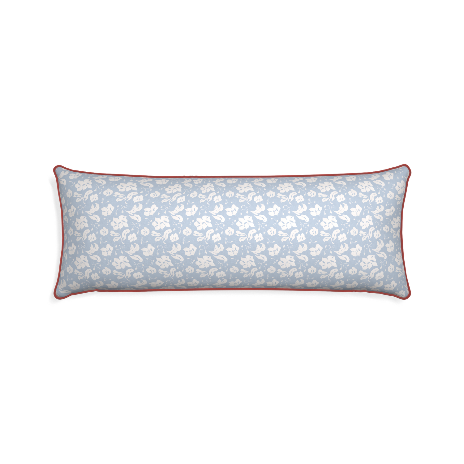 Xl-lumbar georgia custom pillow with c piping on white background