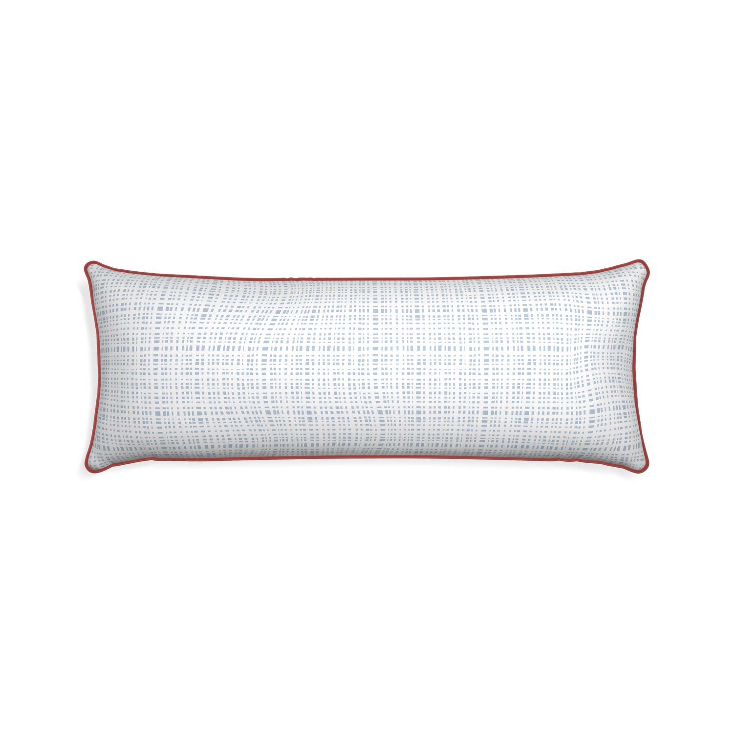 Xl-lumbar ginger sky custom pillow with c piping on white background