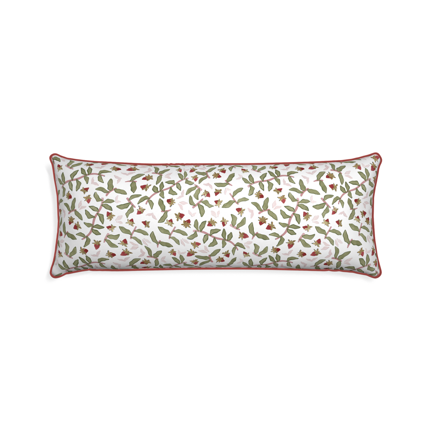 Xl-lumbar nellie custom pillow with c piping on white background