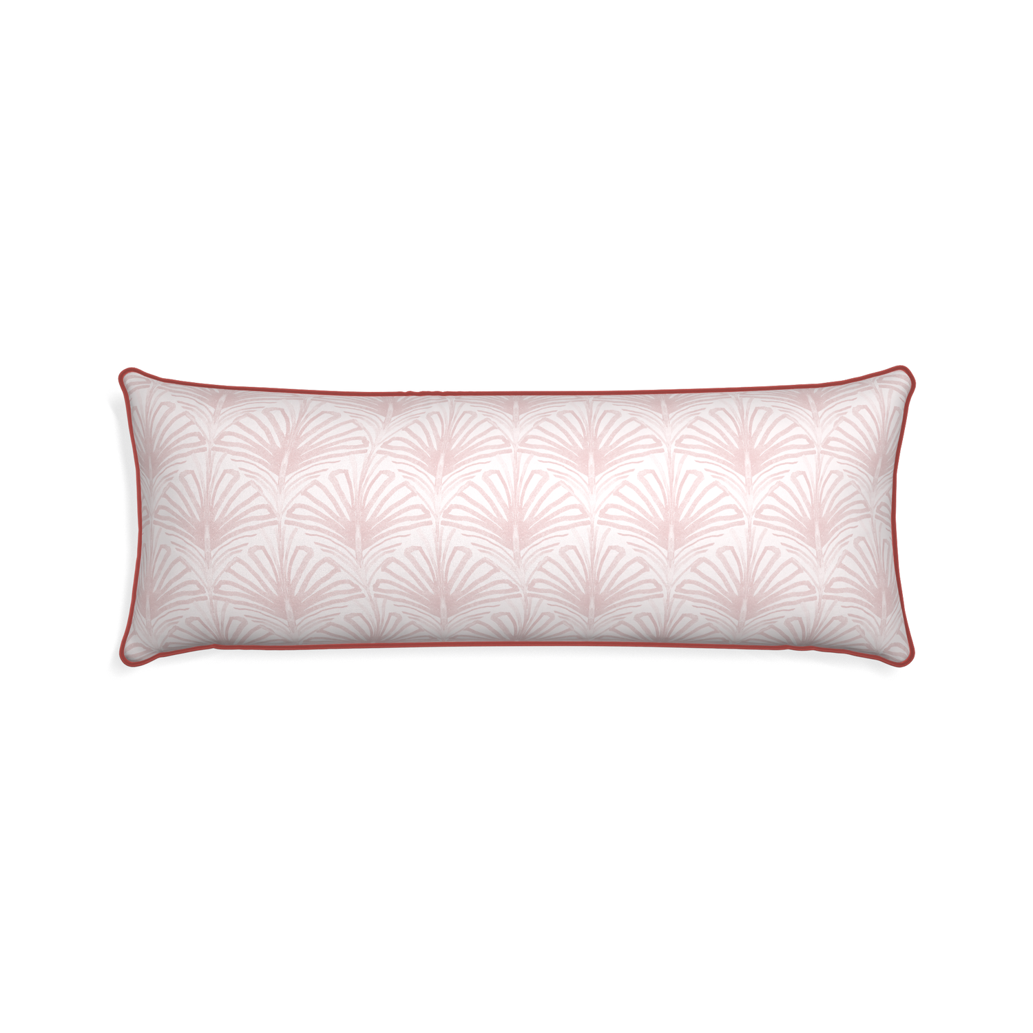 Xl-lumbar suzy rose custom pillow with c piping on white background