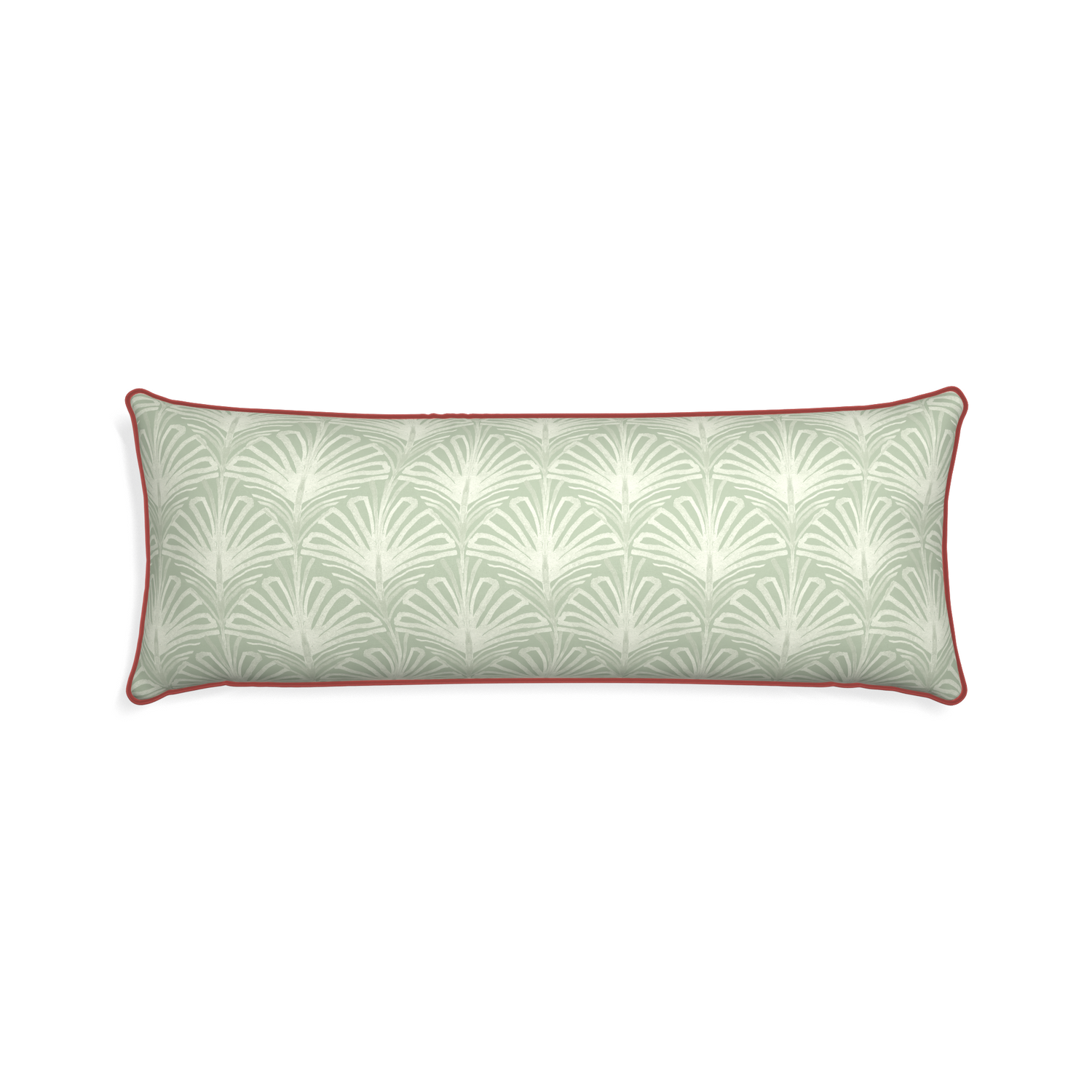 Xl-lumbar suzy sage custom pillow with c piping on white background