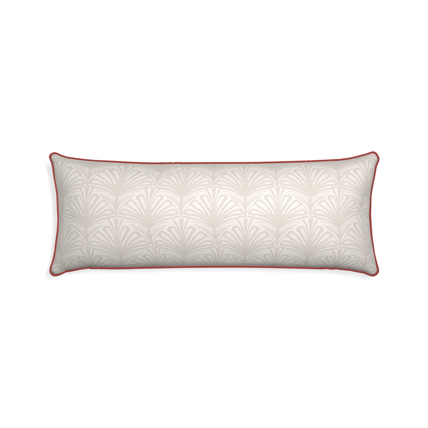 Xl-lumbar suzy sand custom pillow with c piping on white background