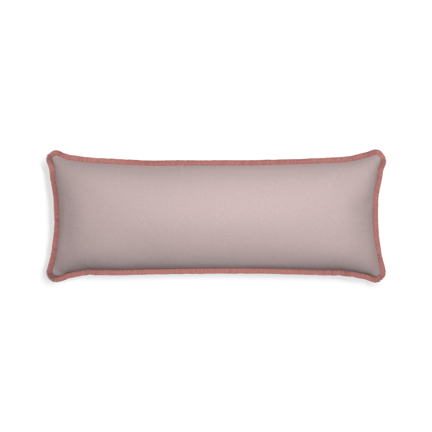 Xl-lumbar orchid custom mauve pinkpillow with d fringe on white background