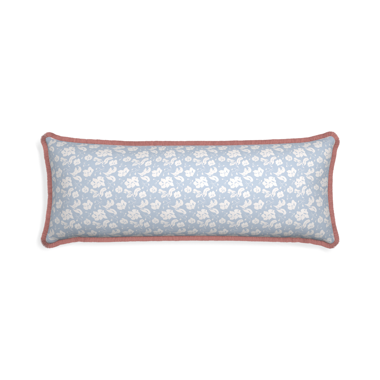 Xl-lumbar georgia custom pillow with d fringe on white background