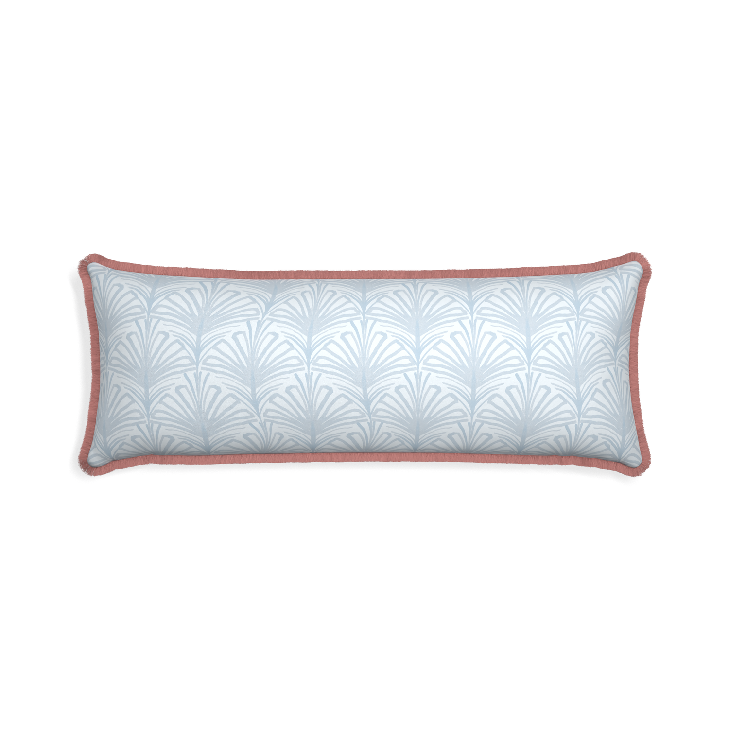 Xl-lumbar suzy sky custom pillow with d fringe on white background