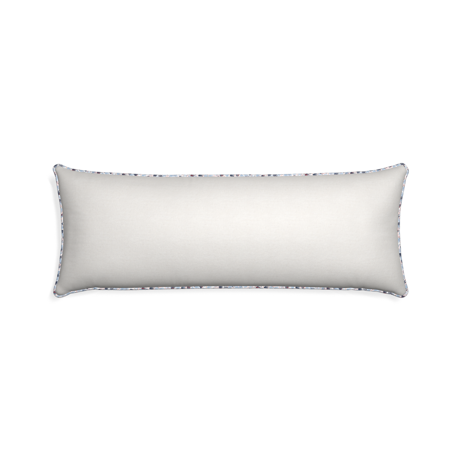 Xl-lumbar flour custom pillow with e piping on white background