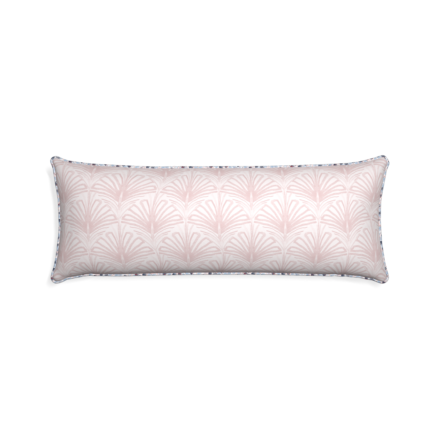 Xl-lumbar suzy rose custom pillow with e piping on white background