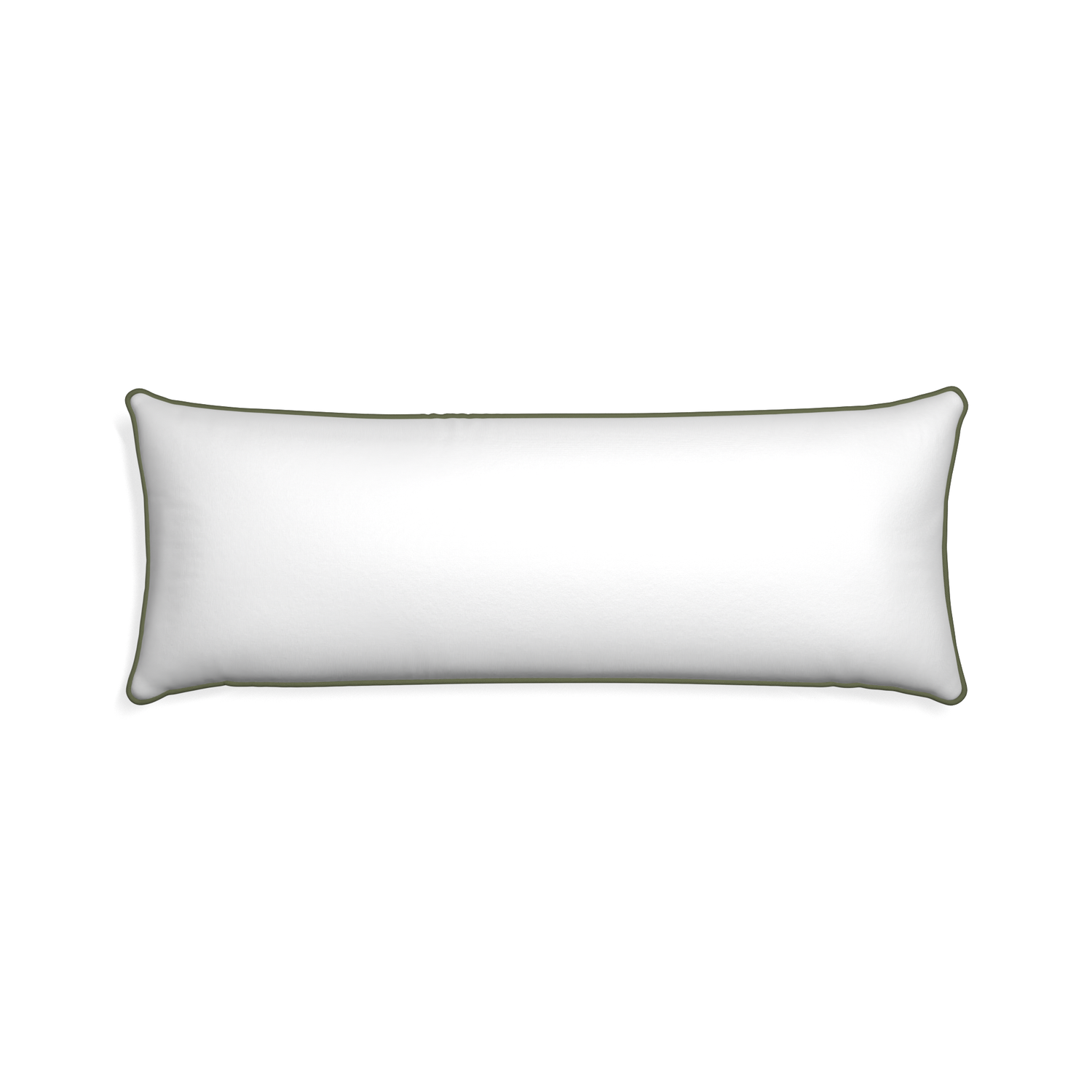 Xl-lumbar snow custom pillow with f piping on white background