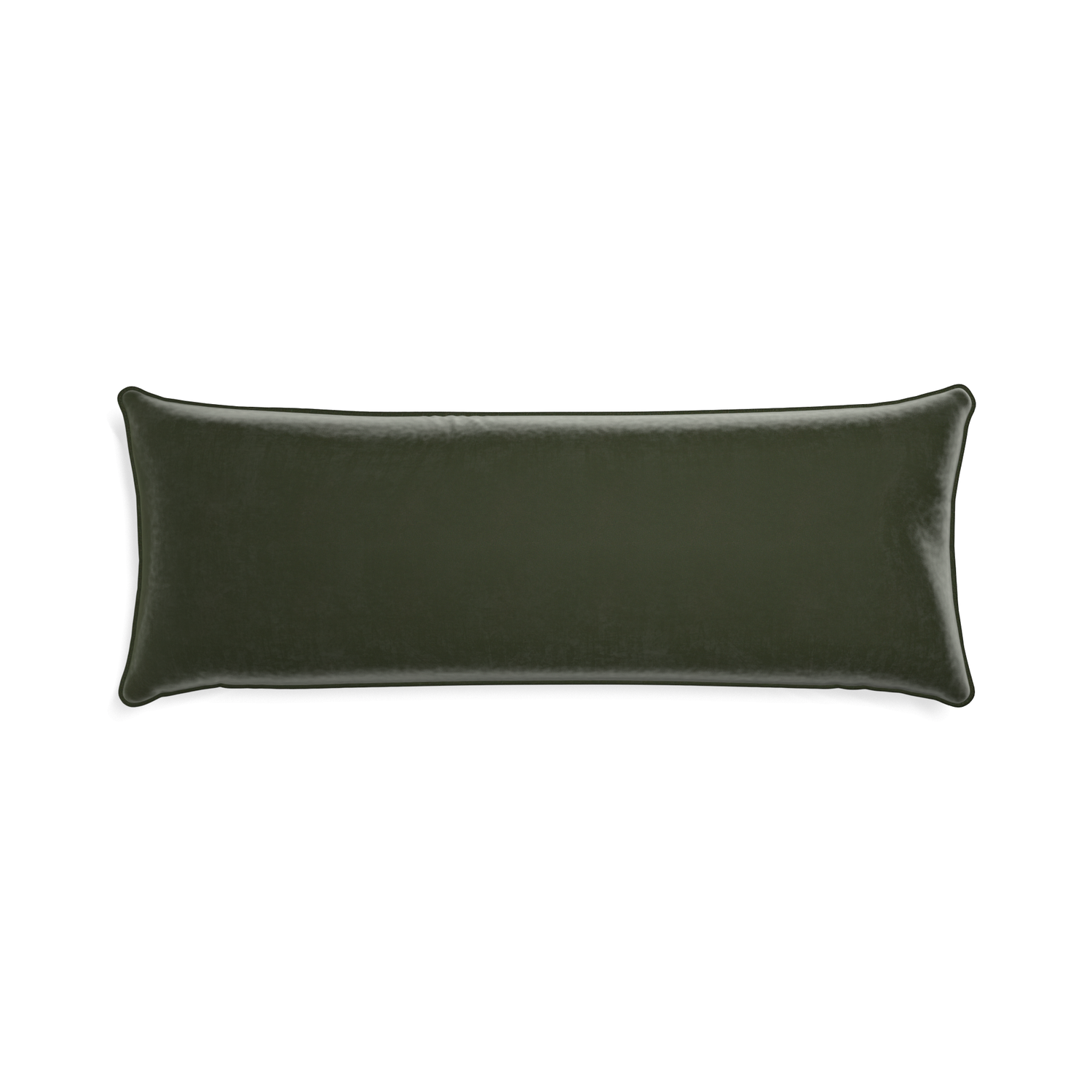 rectangle fern green velvet pillow with fern green piping