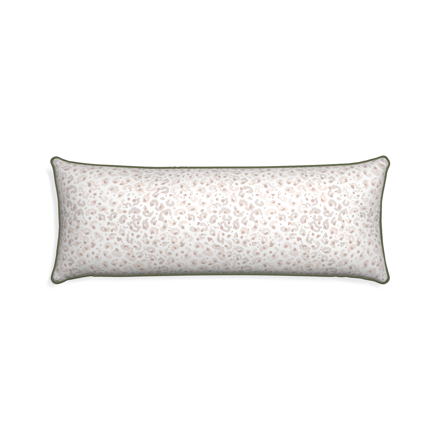 Xl-lumbar rosie custom pillow with f piping on white background