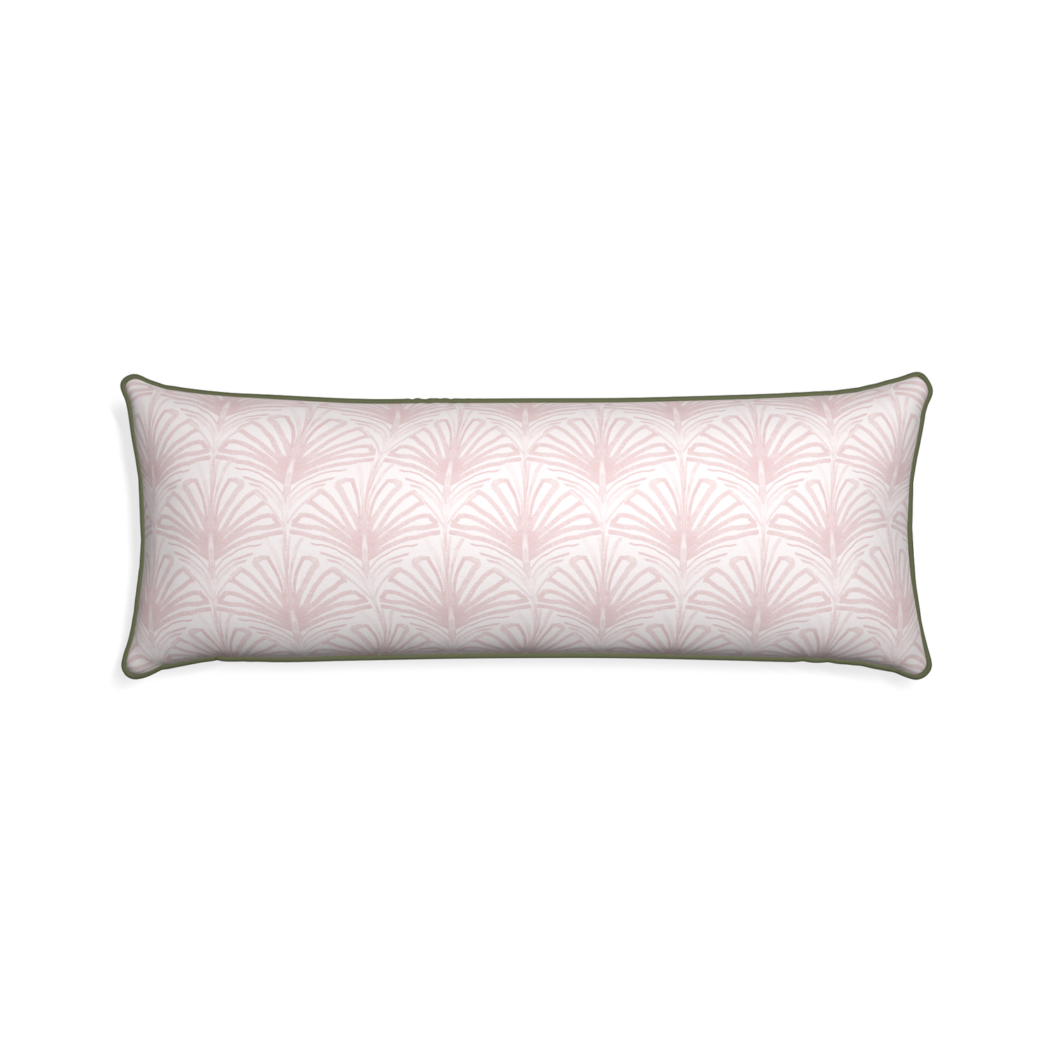 Xl-lumbar suzy rose custom pillow with f piping on white background