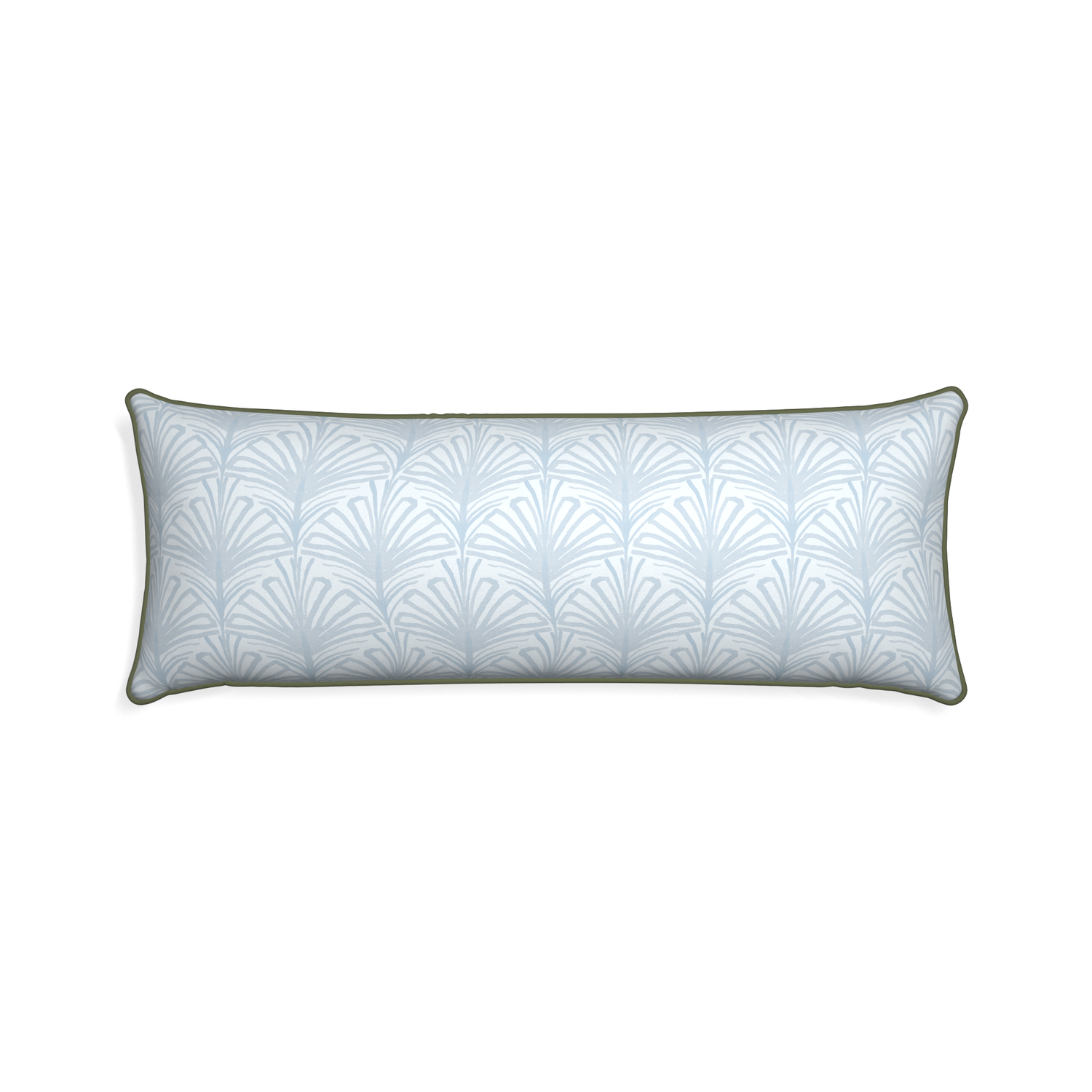 Xl-lumbar suzy sky custom pillow with f piping on white background