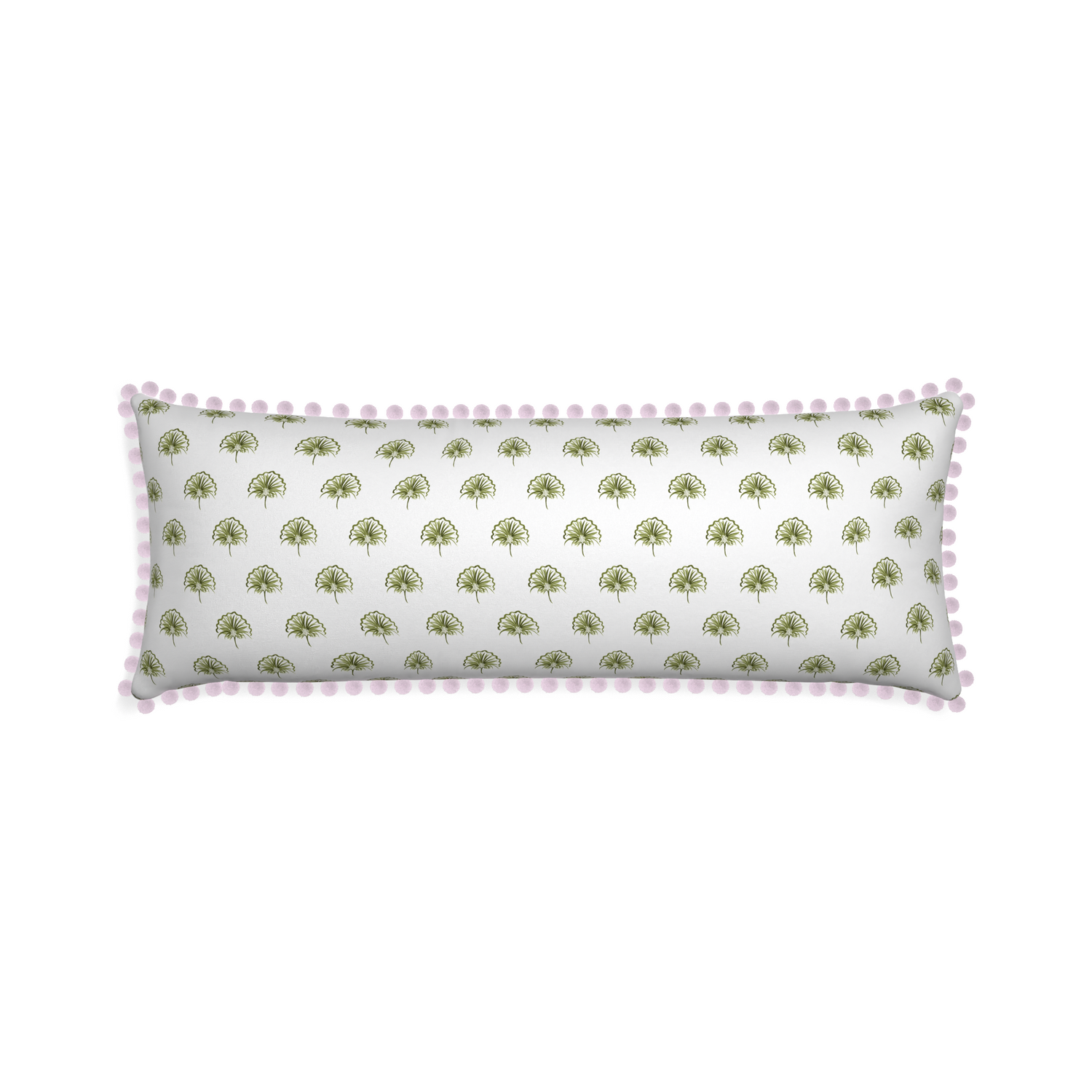 Xl-lumbar penelope moss custom pillow with l on white background