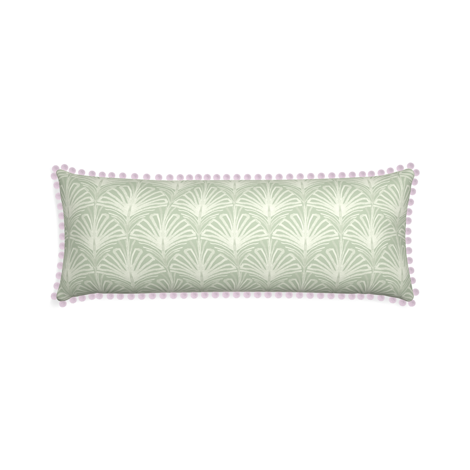 Xl-lumbar suzy sage custom sage green palmpillow with l on white background