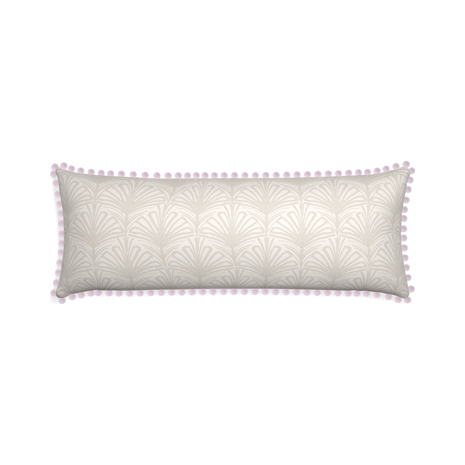 Xl-lumbar suzy sand custom beige palmpillow with l on white background