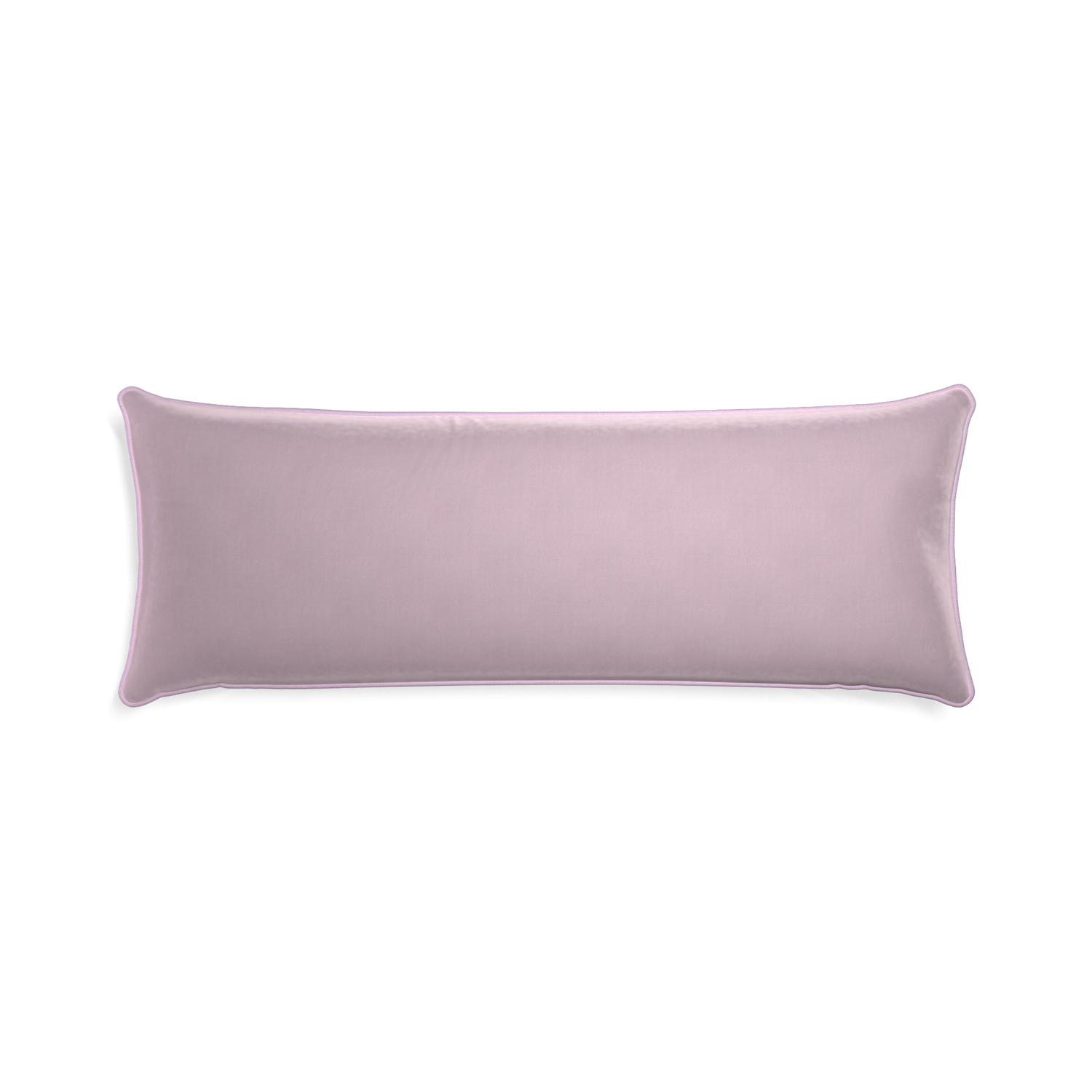 rectangle lilac velvet pillow with lilac piping