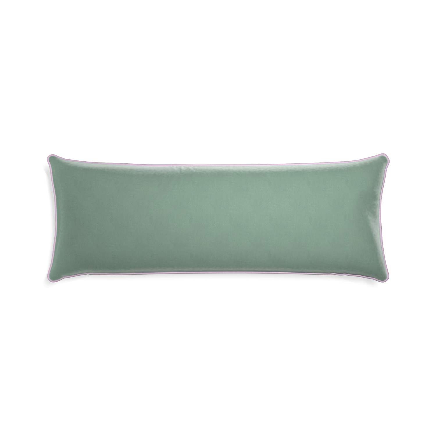 rectangle blue green velvet pillow with lilac piping