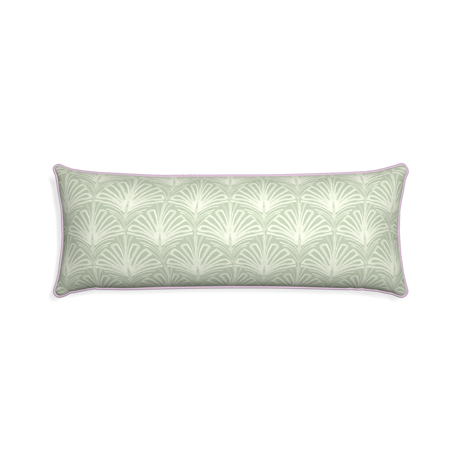 Xl-lumbar suzy sage custom pillow with l piping on white background