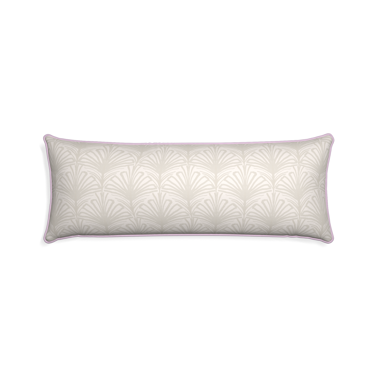 Xl-lumbar suzy sand custom pillow with l piping on white background