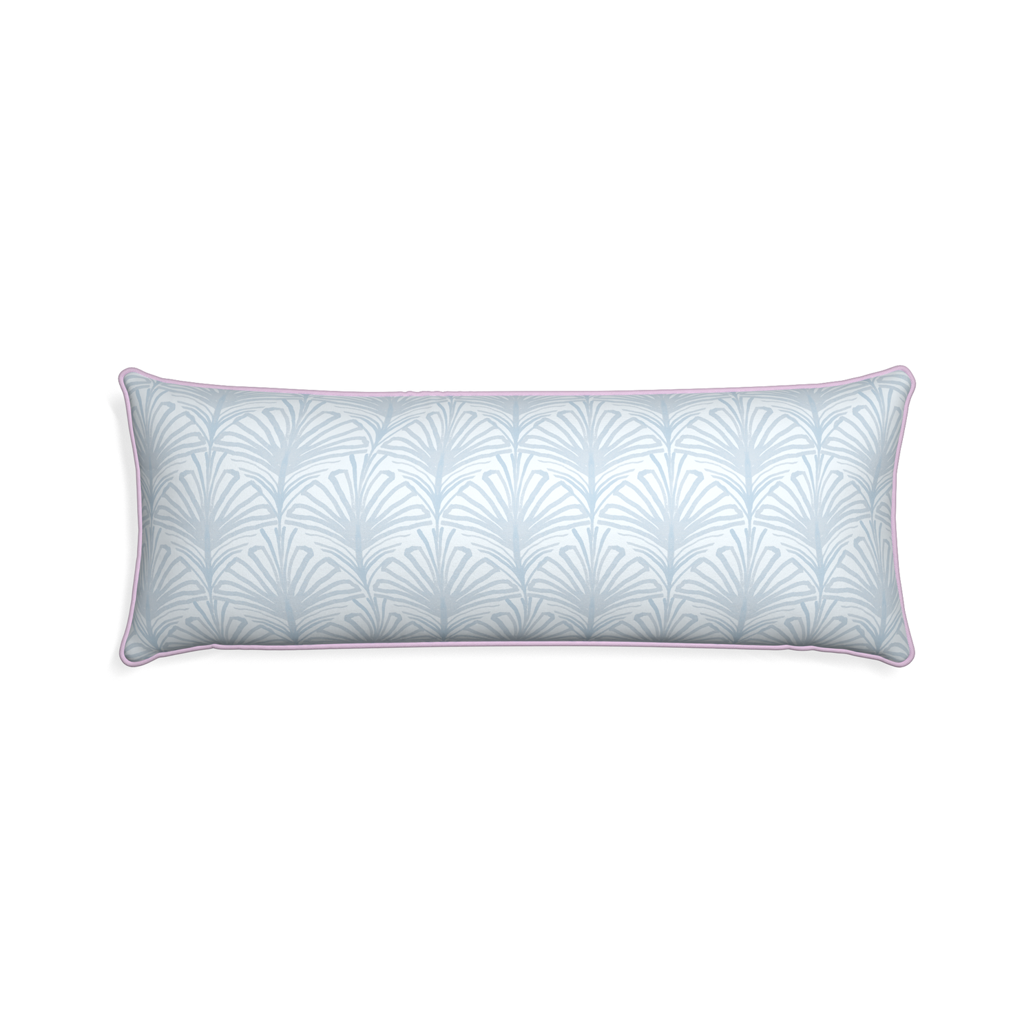 Xl-lumbar suzy sky custom pillow with l piping on white background
