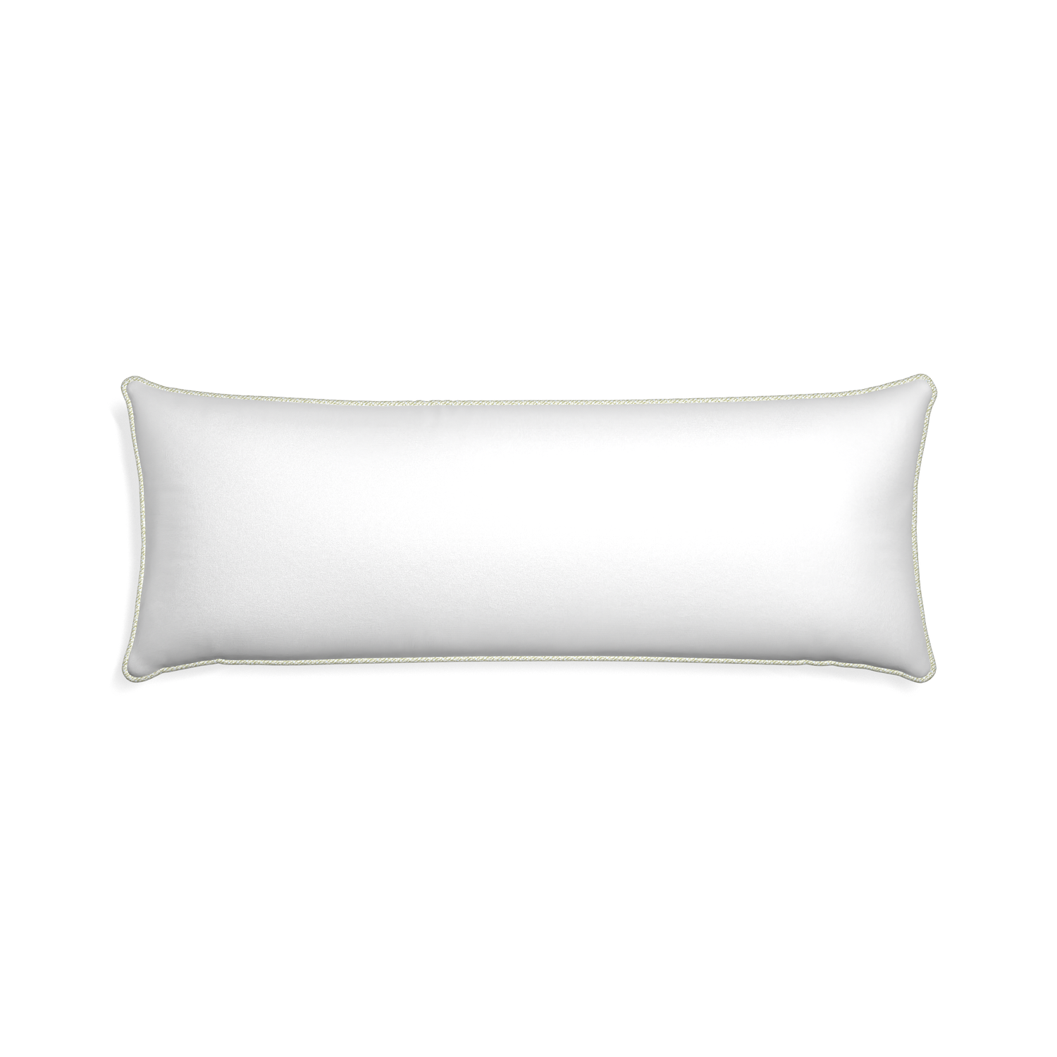 Xl-lumbar snow custom pillow with l piping on white background