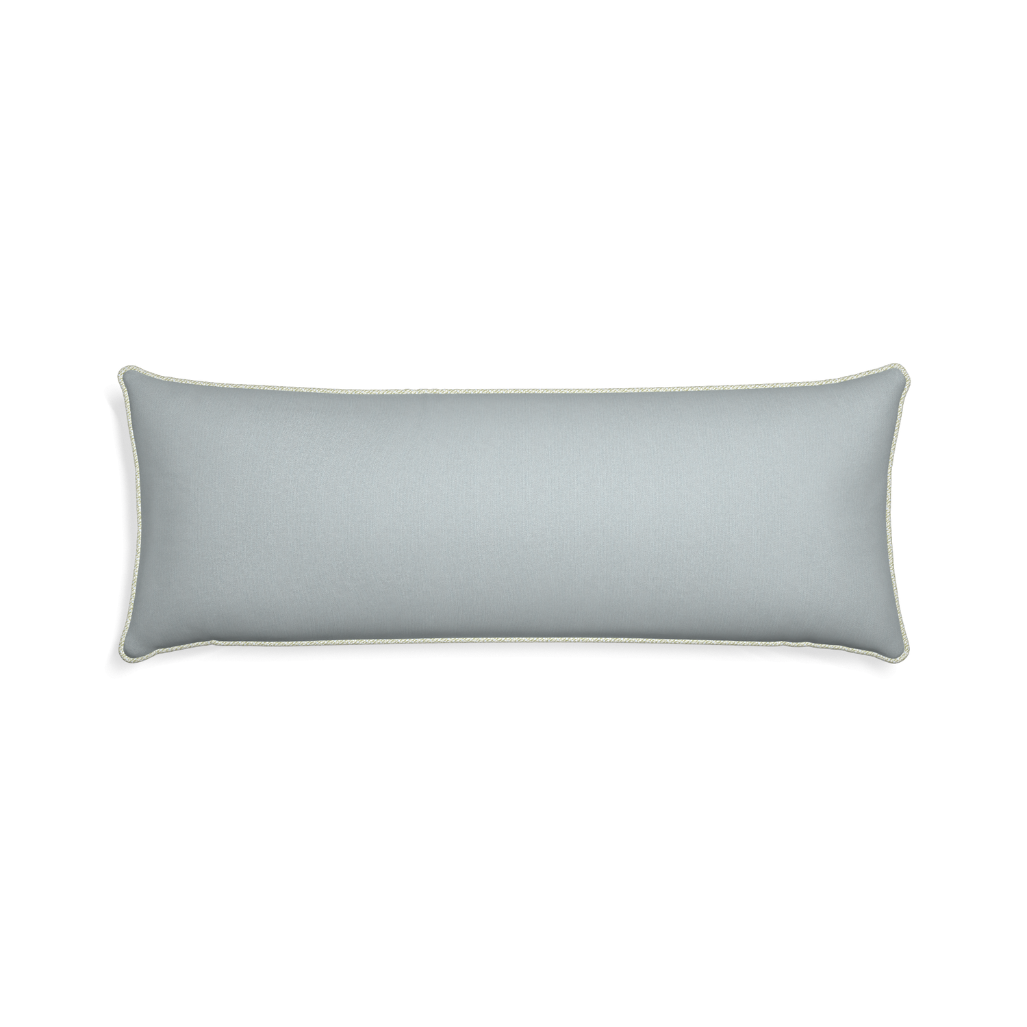 Xl-lumbar sea custom grey bluepillow with l piping on white background