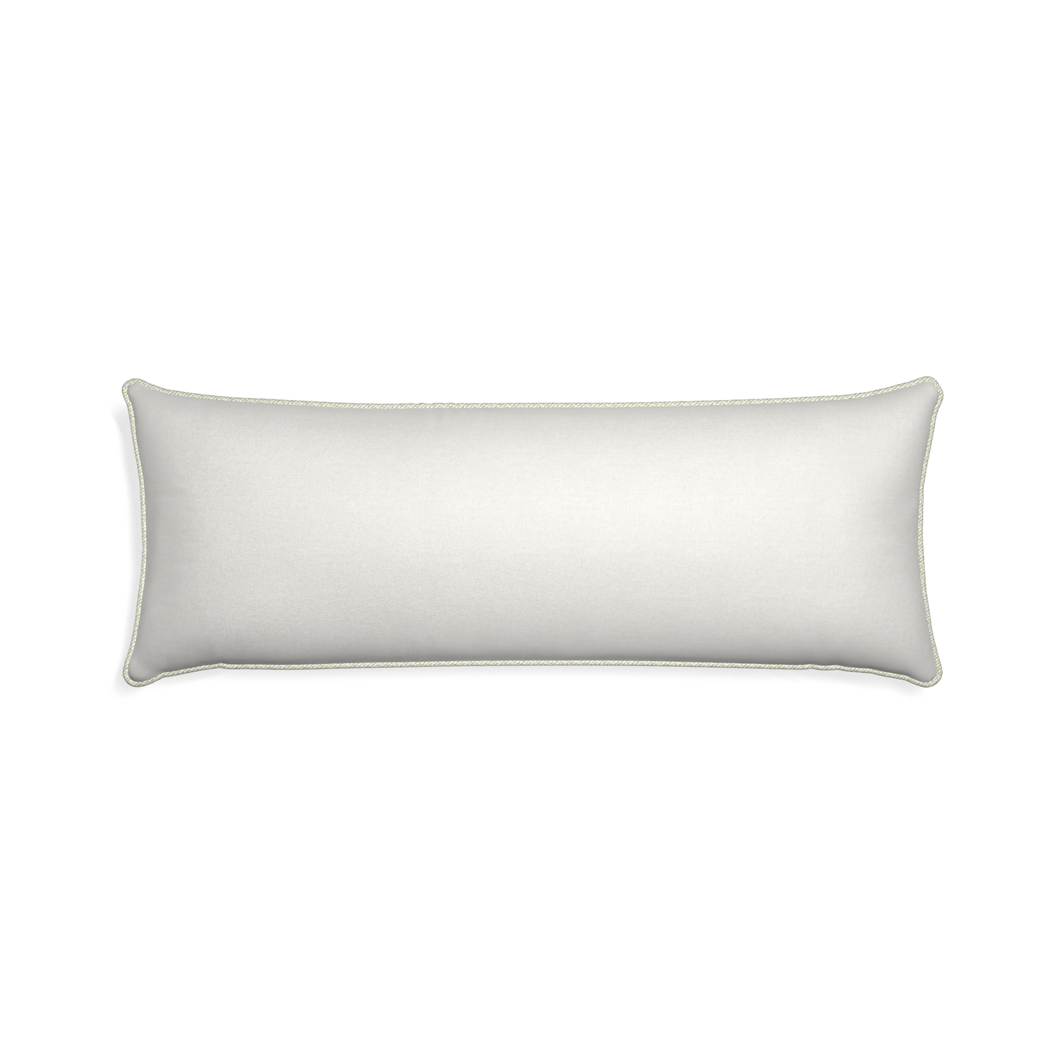 Xl-lumbar flour custom pillow with l piping on white background