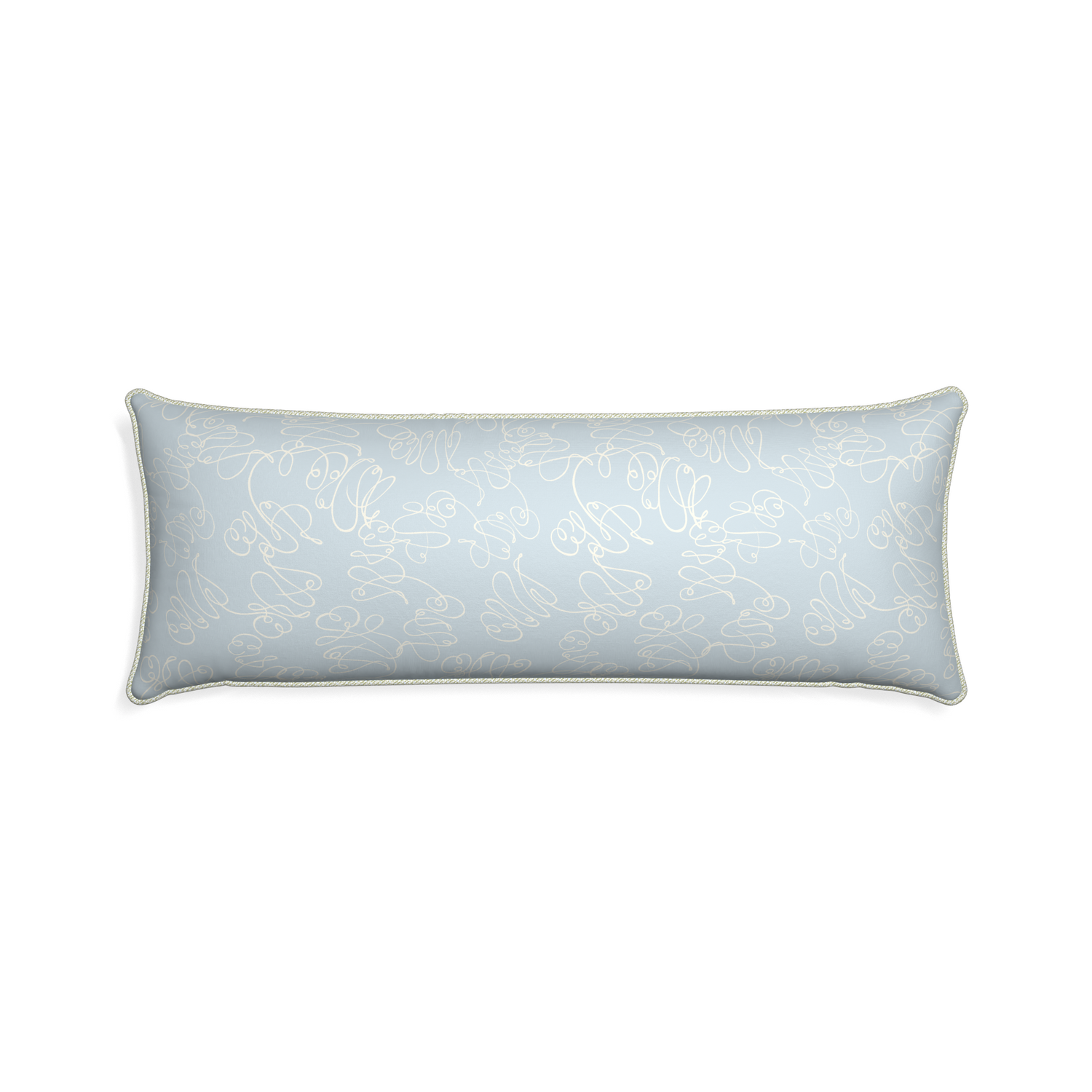 Xl-lumbar mirabella custom pillow with l piping on white background