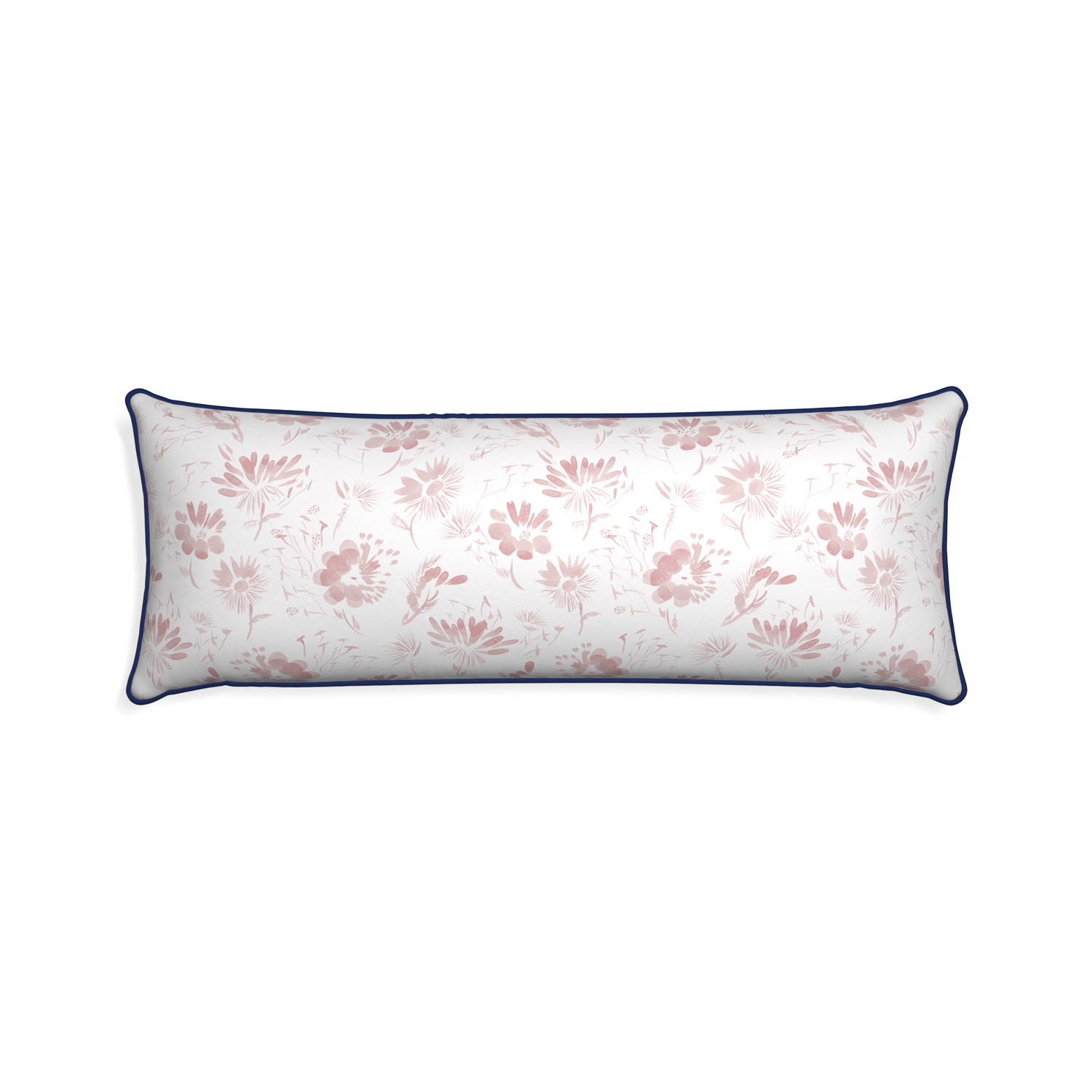 Xl-lumbar blake custom pillow with midnight piping on white background