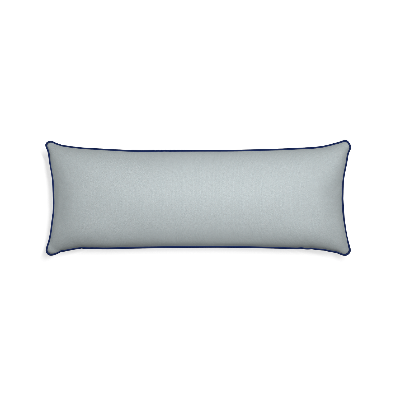 Xl-lumbar sea custom grey bluepillow with midnight piping on white background