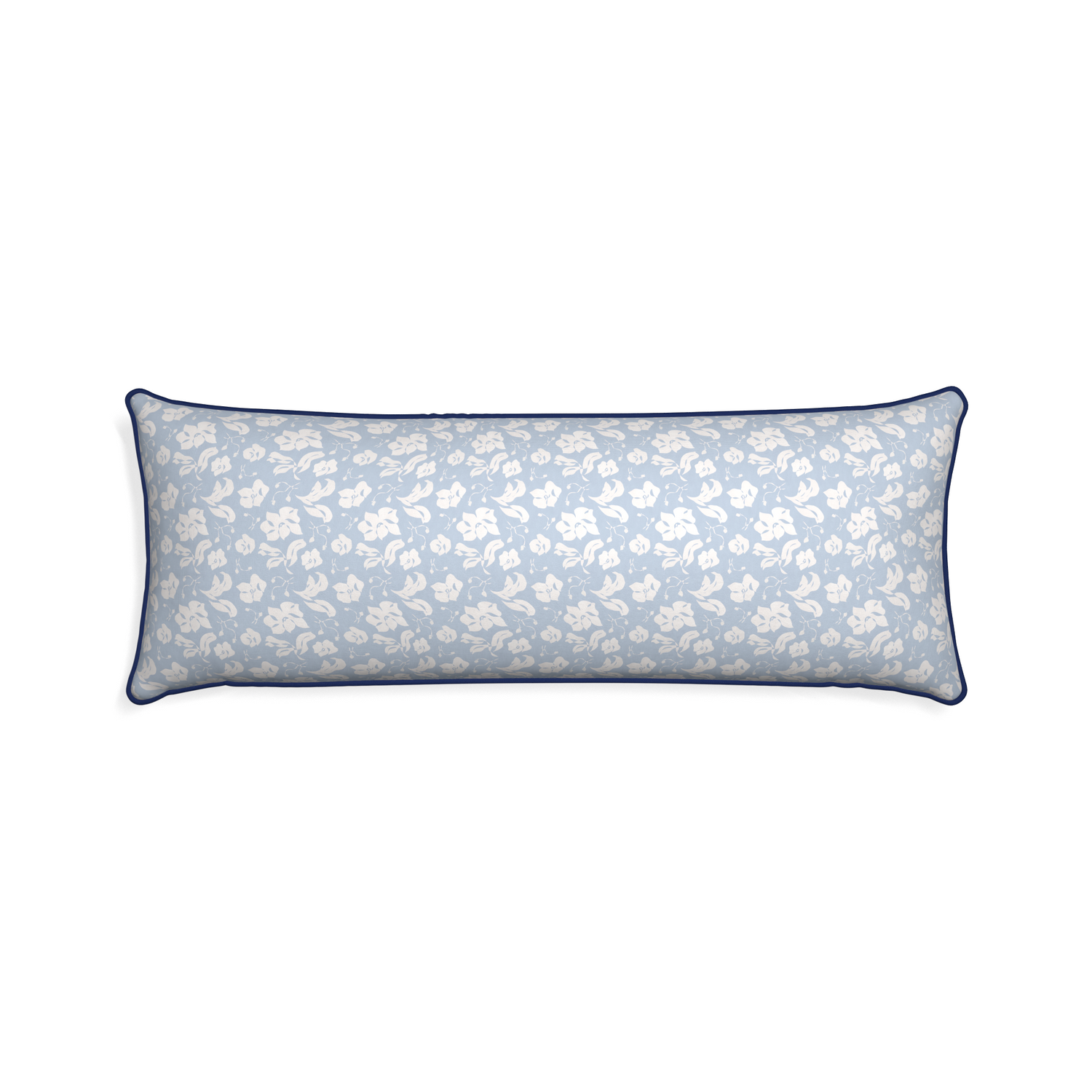 Xl-lumbar georgia custom pillow with midnight piping on white background