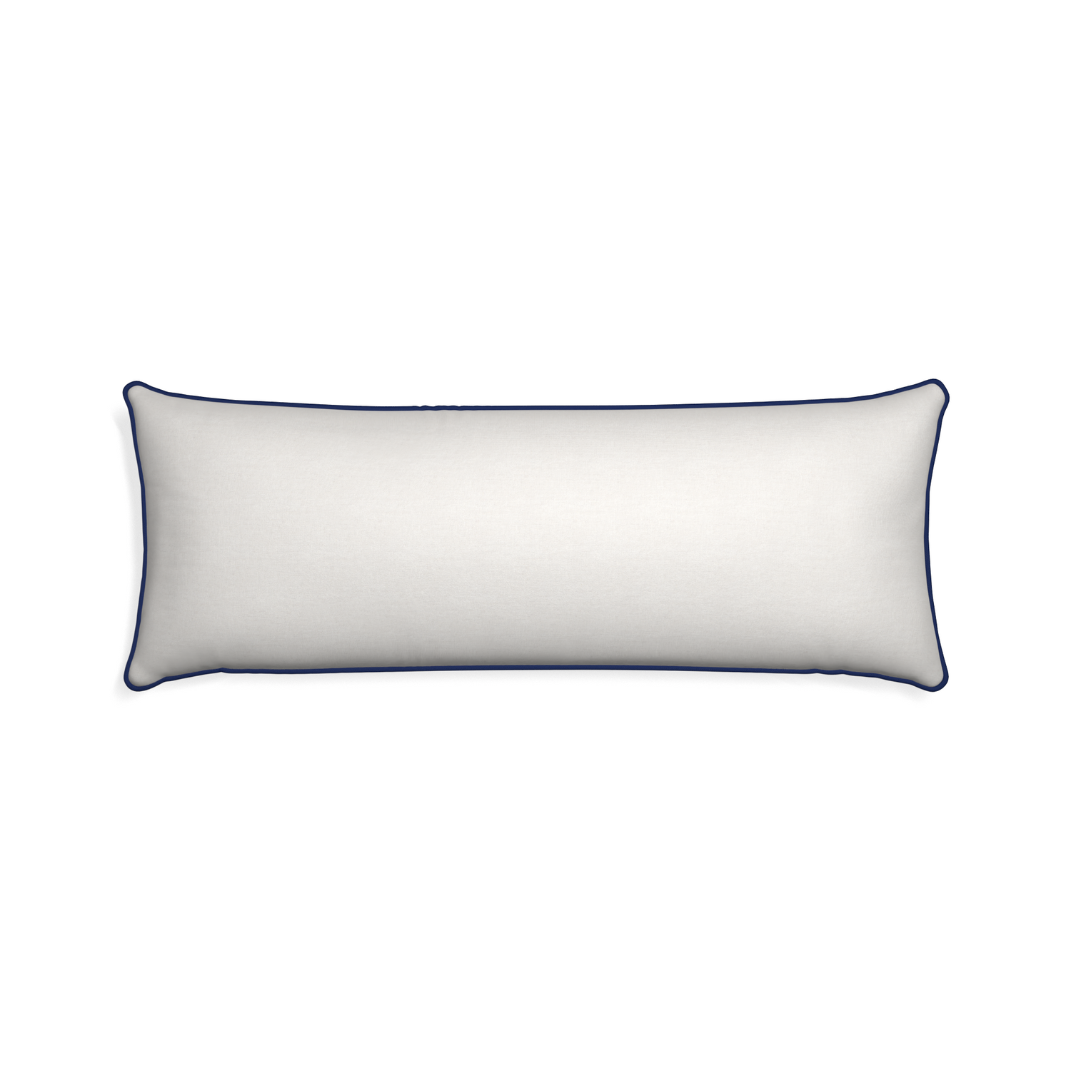 Xl-lumbar flour custom pillow with midnight piping on white background