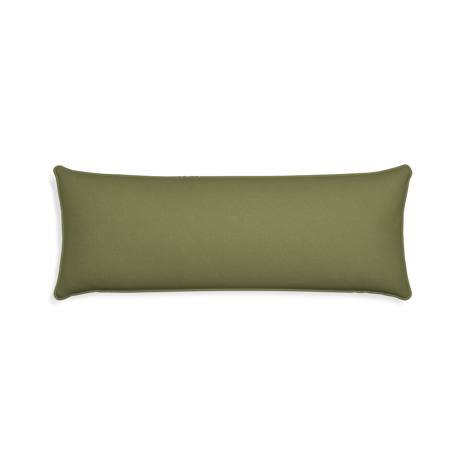 rectangle moss green pillow with moss green piping