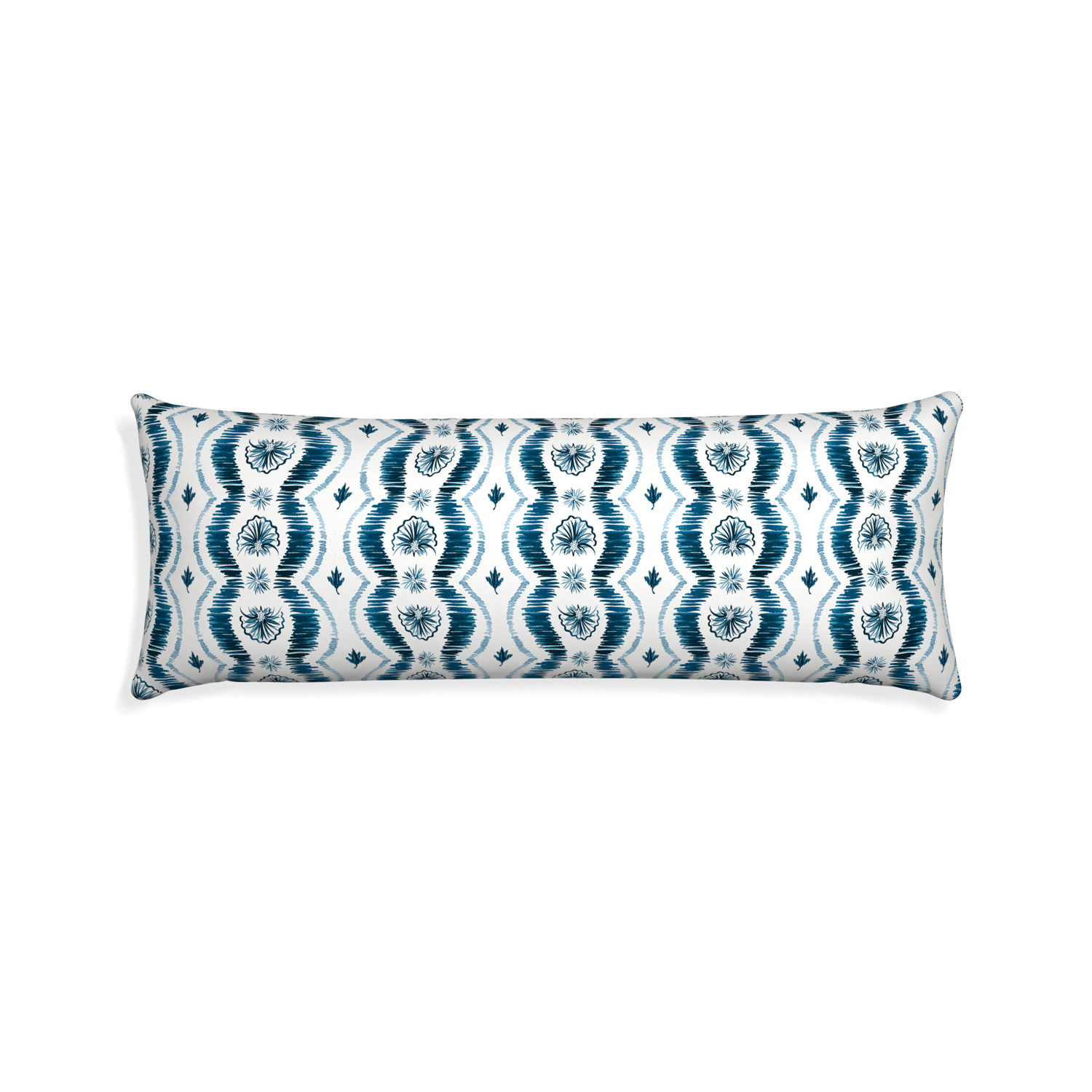 Xl-lumbar alice custom blue ikatpillow with none on white background