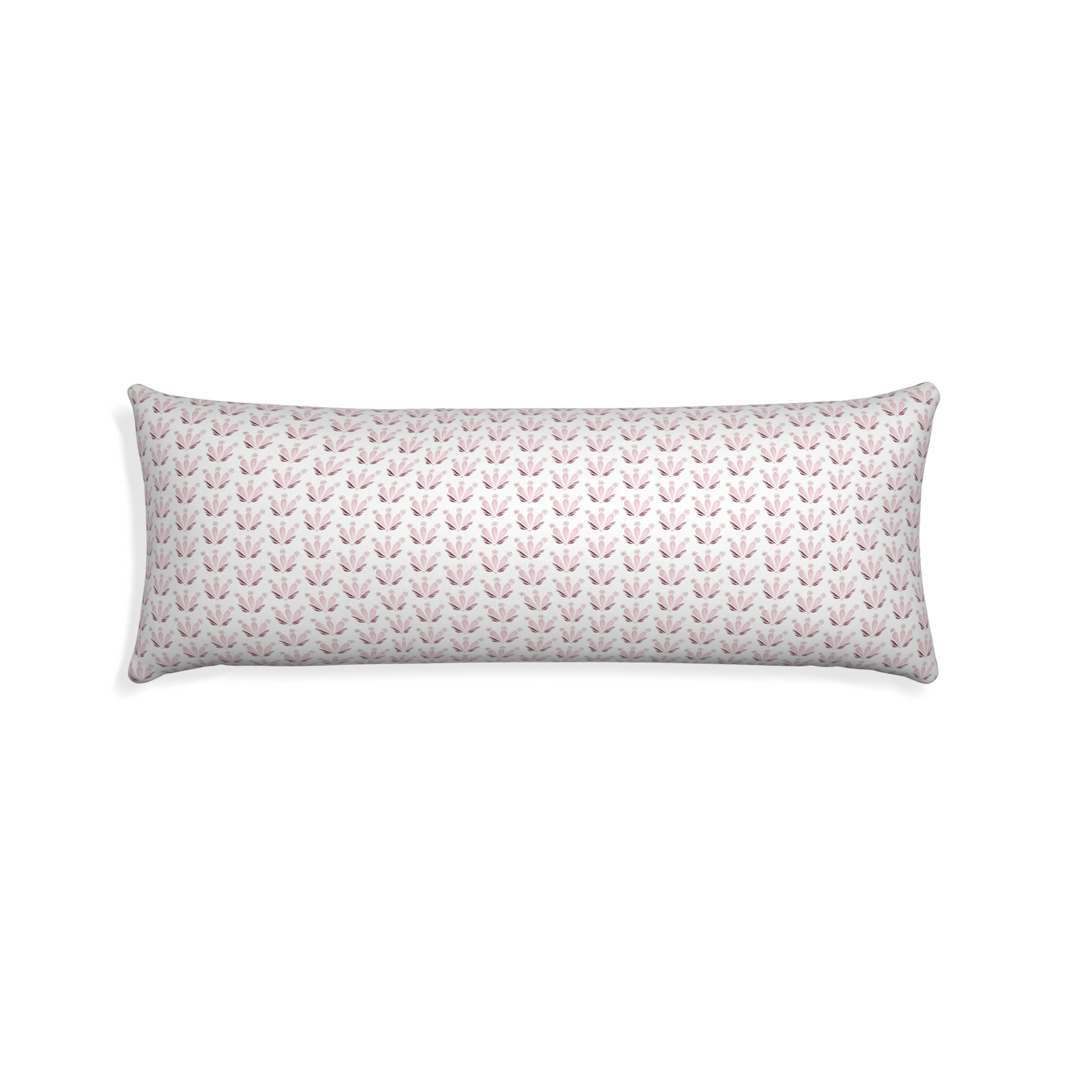 Xl-lumbar serena pink custom pink & burgundy drop repeat floralpillow with none on white background