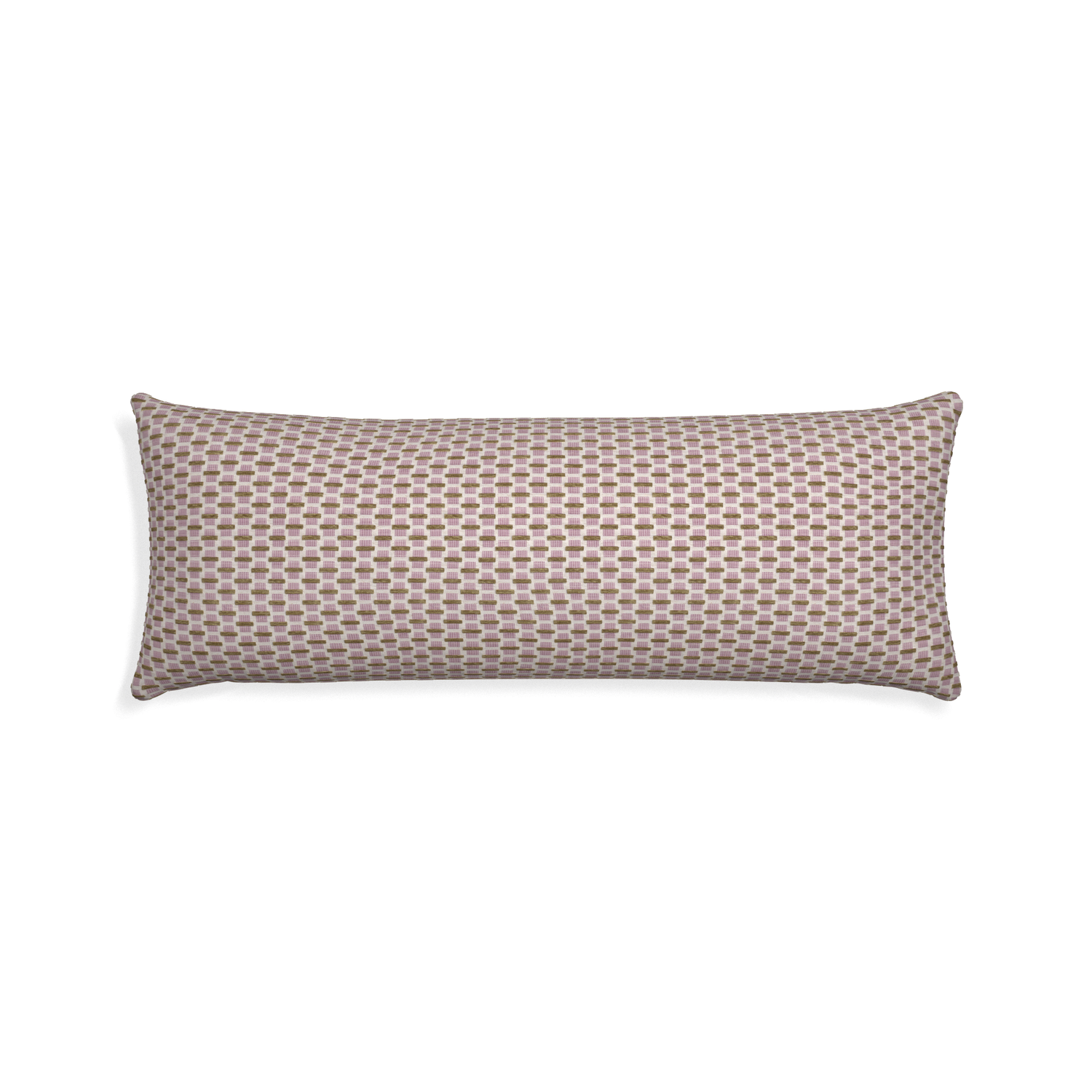 woven pink chenille jacquard lumbar pillow 